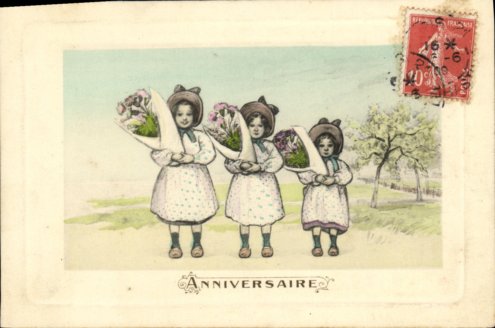 CPA Fantaisie Enfants Anniversaire