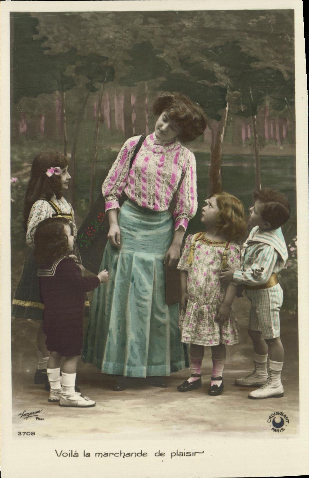VINTAGE POSTCARD Fantasy Children Here the commercial one of pleasures