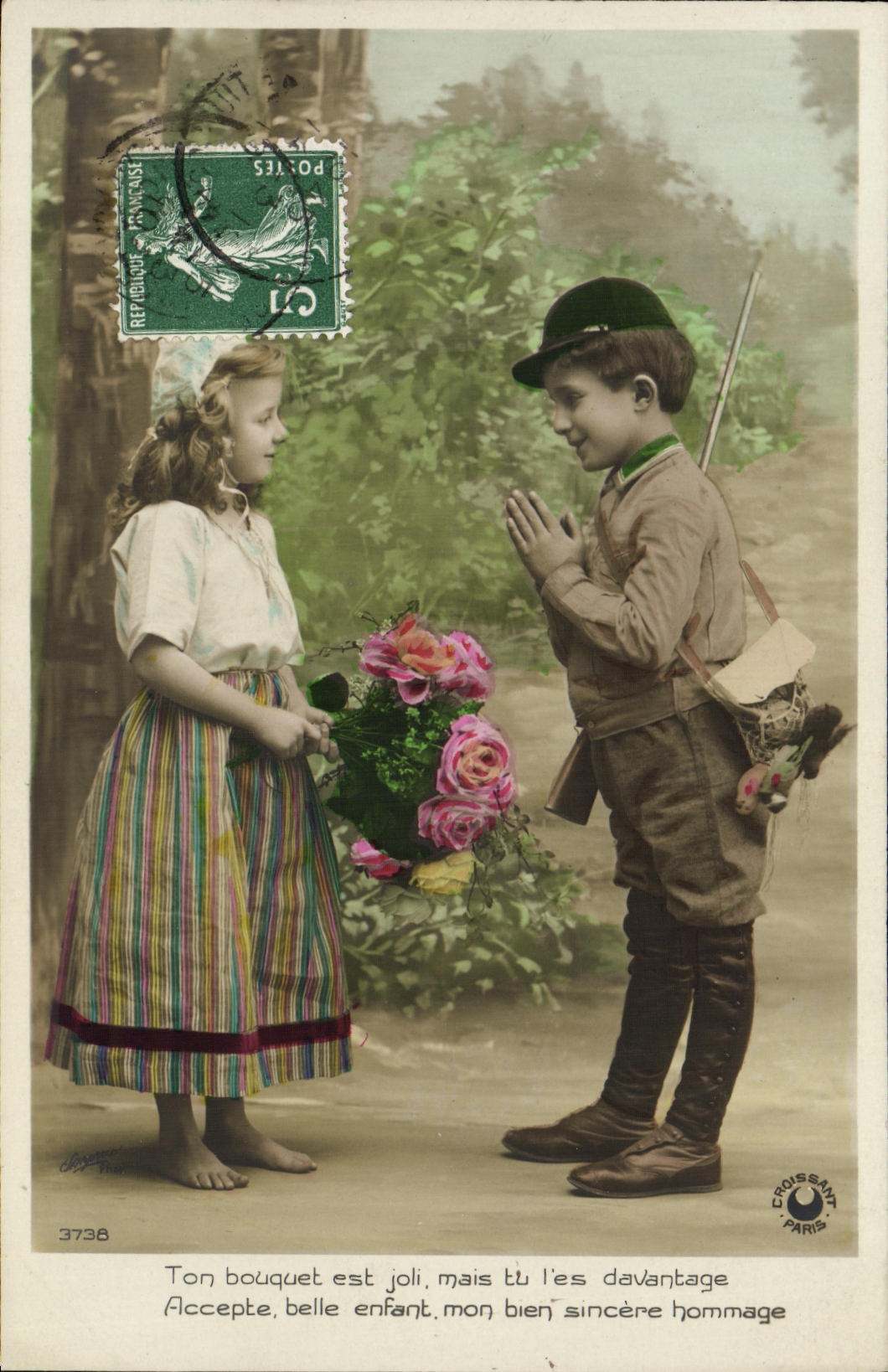 CPA Fantaisie Enfants Chasseur Chasse