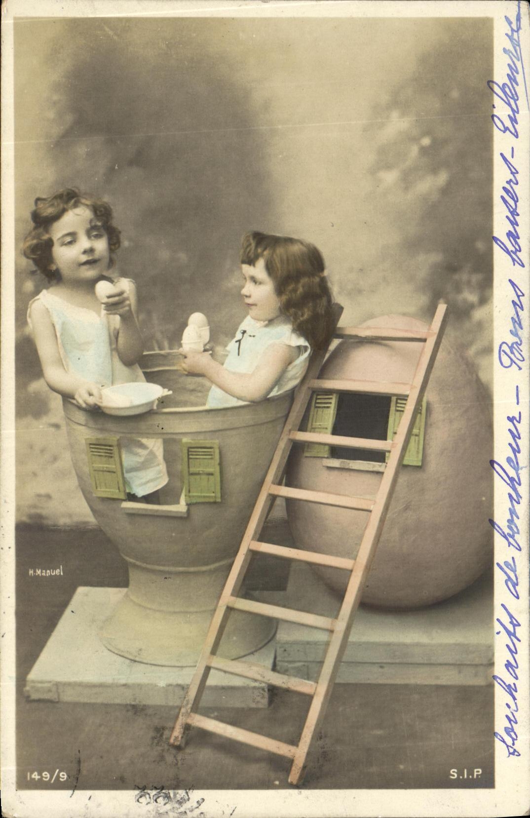 VINTAGE POSTCARD Fantasy Children Eggs