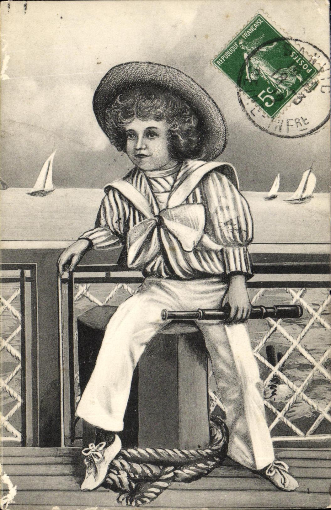 CPA Fantaisie Enfant Petit marin 