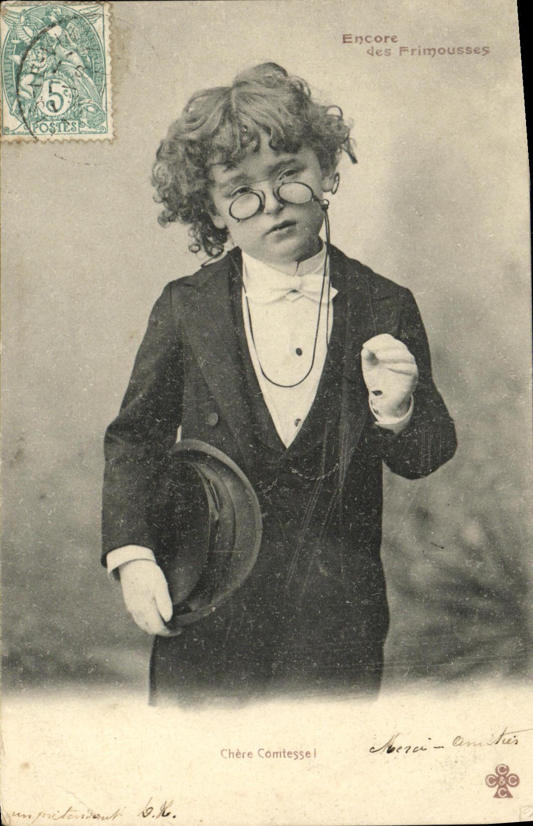 VINTAGE POSTCARD Fantasy Child Still of the frimousses Dear countess