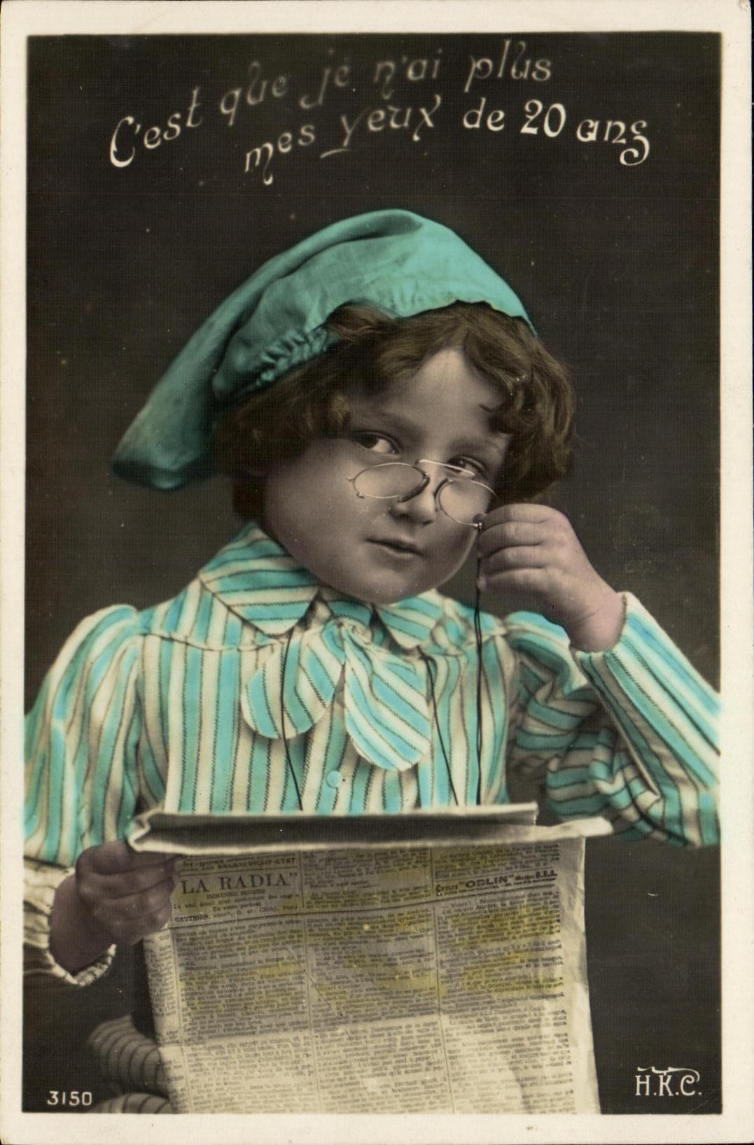 VINTAGE POSTCARD Fantasy Child Newspaper