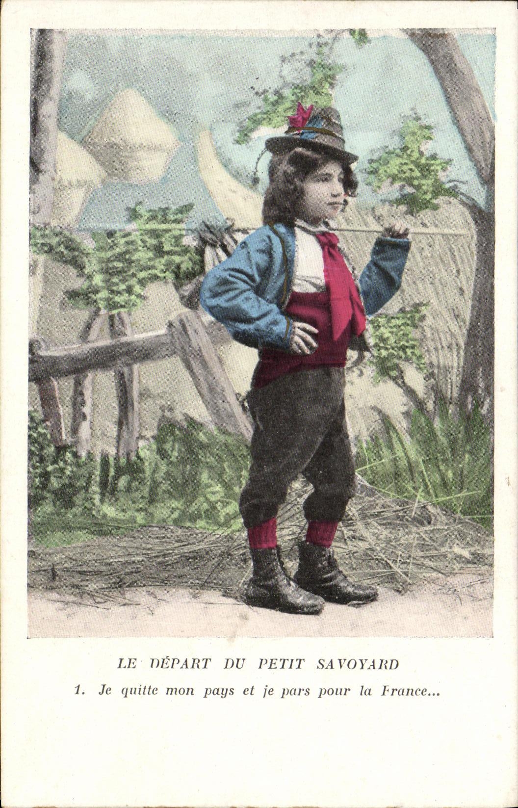 CPA Fantaisie Enfant Le depart du Petit savoyard