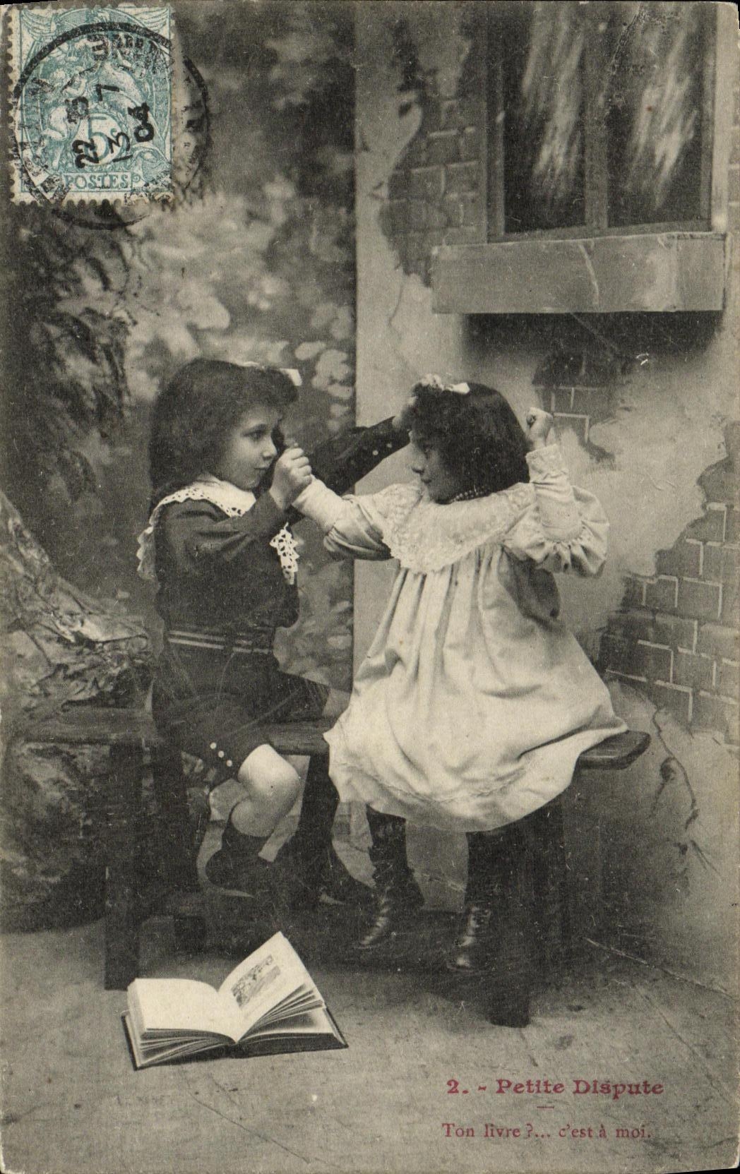 VINTAGE POSTCARD Fantasy Children Small argument