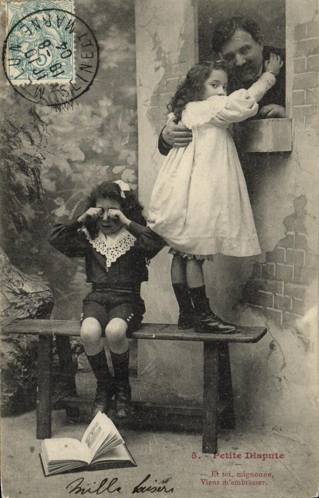 CPA Fantaisie Enfants Petite dispute 