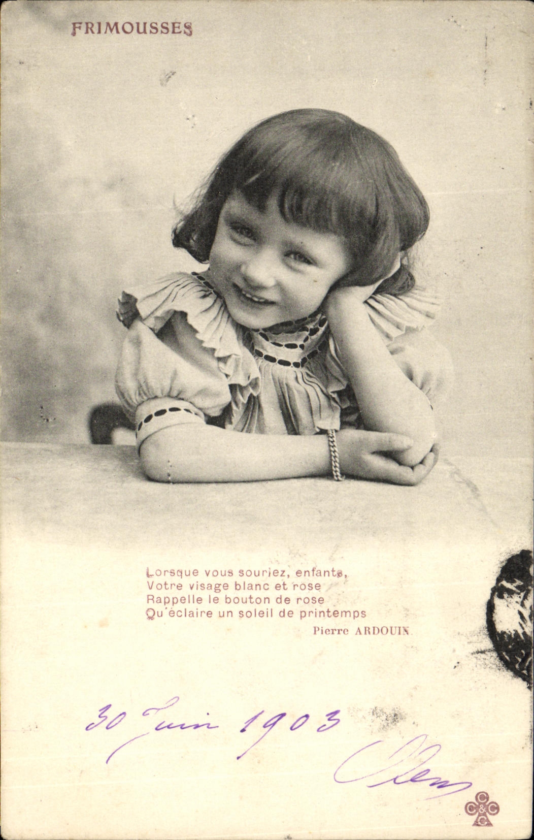 VINTAGE POSTCARD Fantasy Child Frimousses Pierre Ardouin