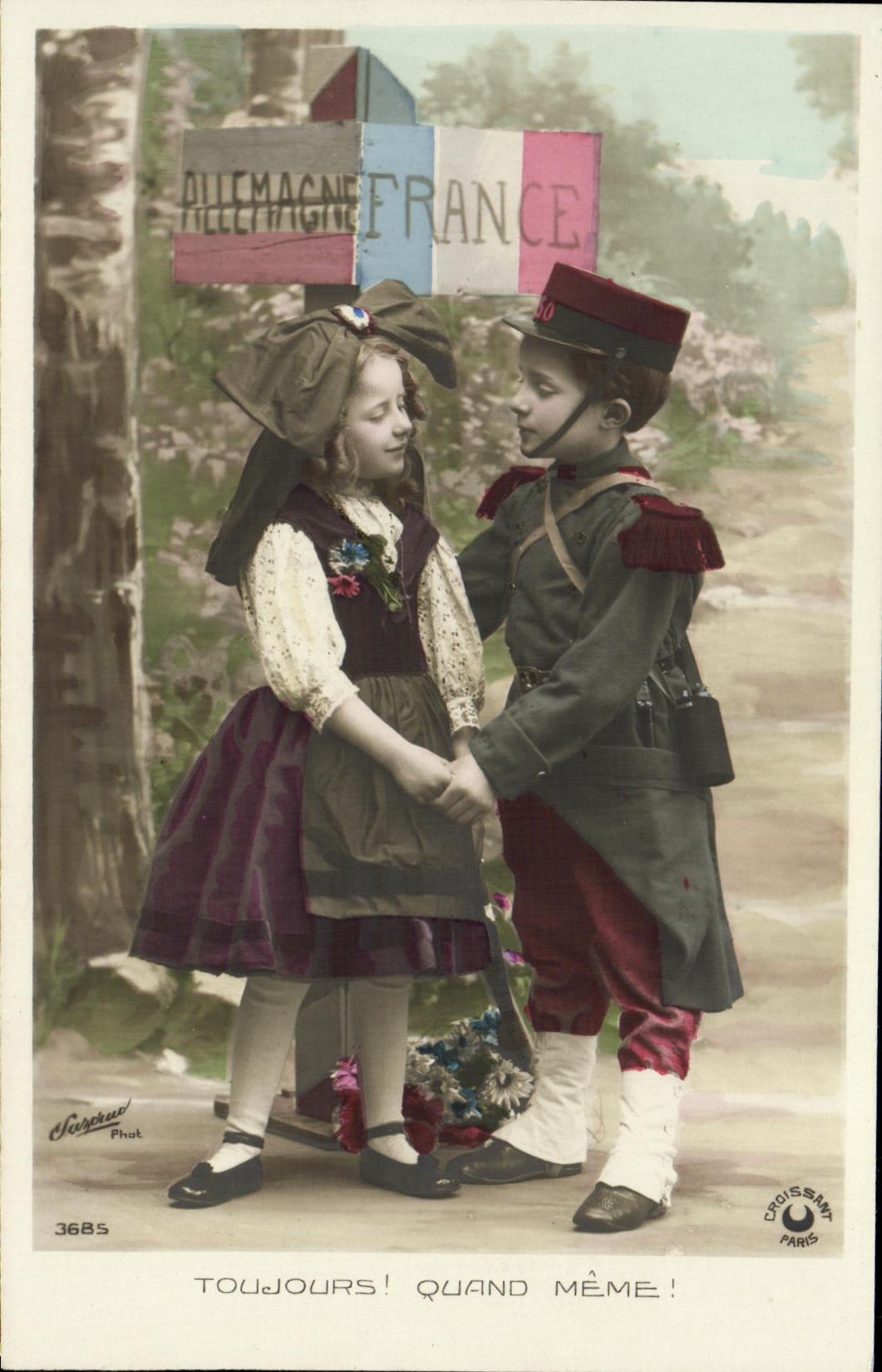 VINTAGE POSTCARD Fantasy Children Germany Militaria France