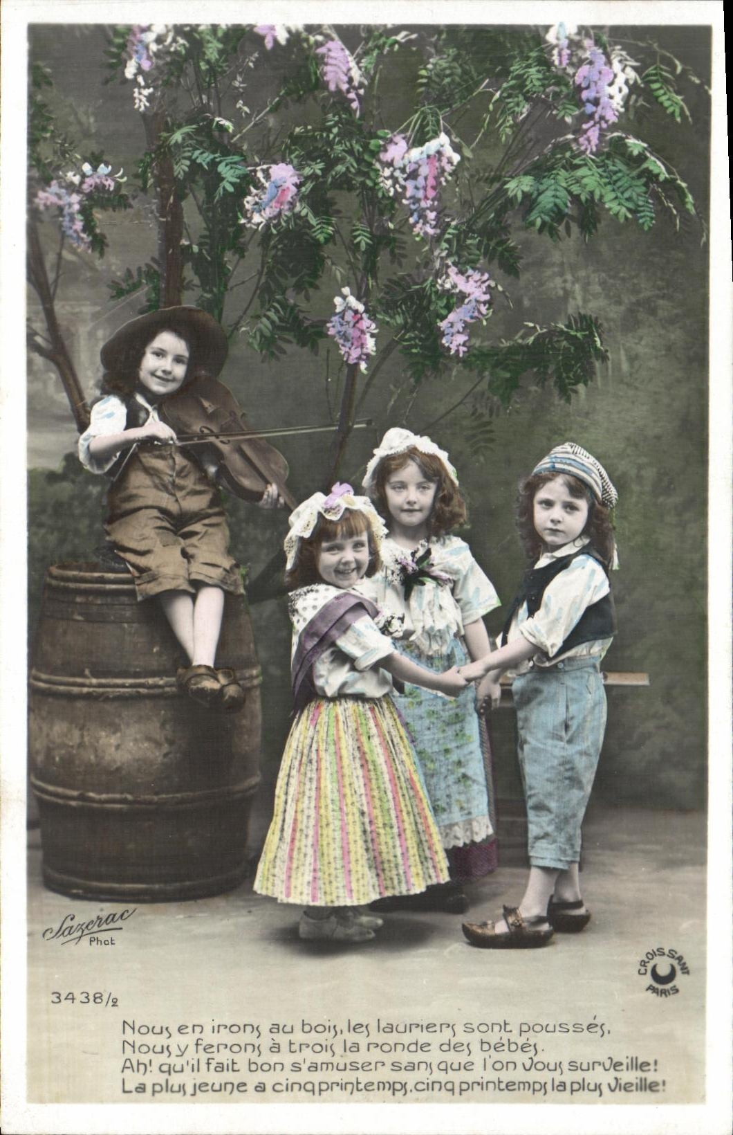 CPA Fantaisie Enfants Violon Folklore