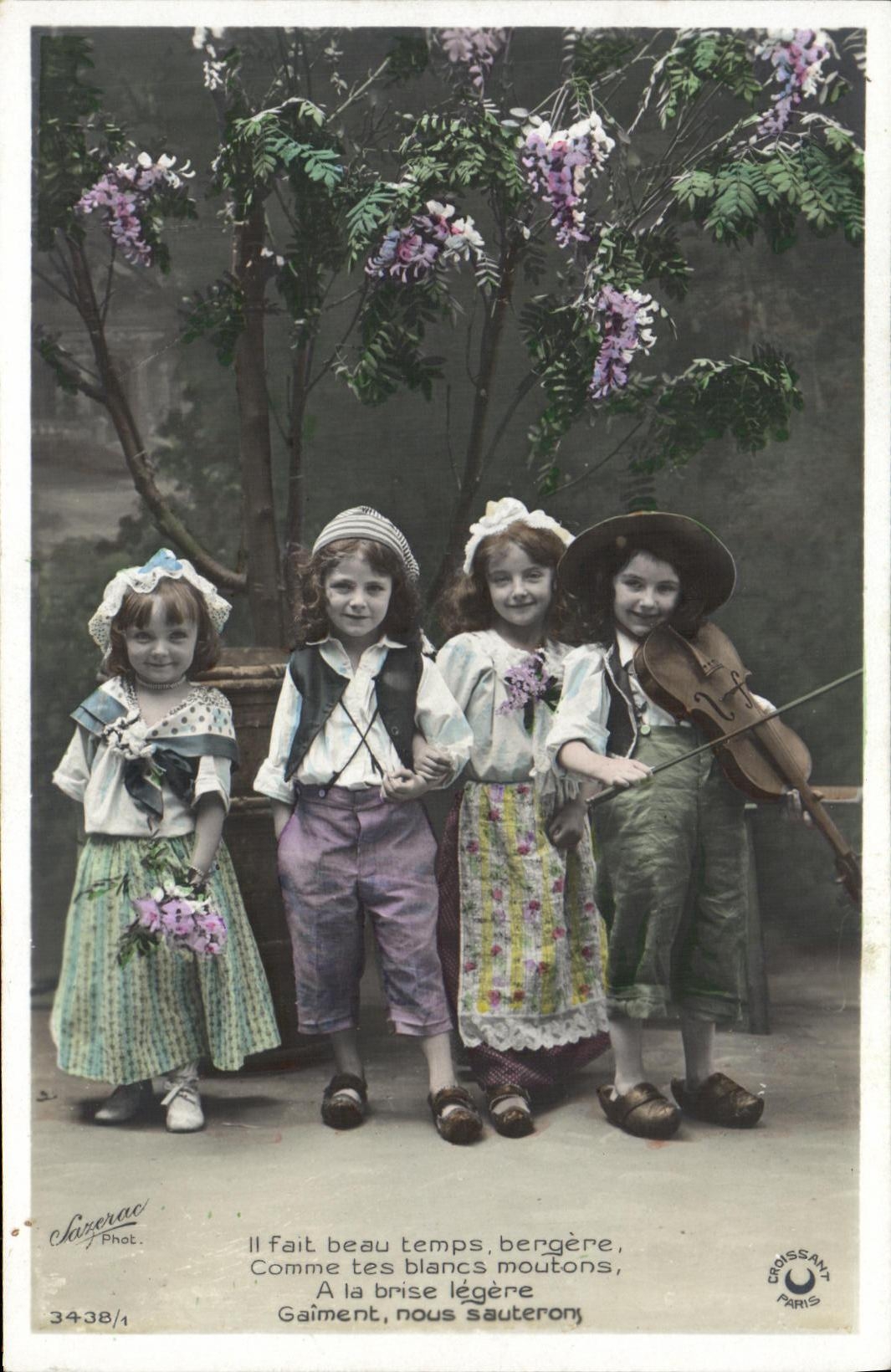 CPA Fantaisie Enfants Violon Folklore