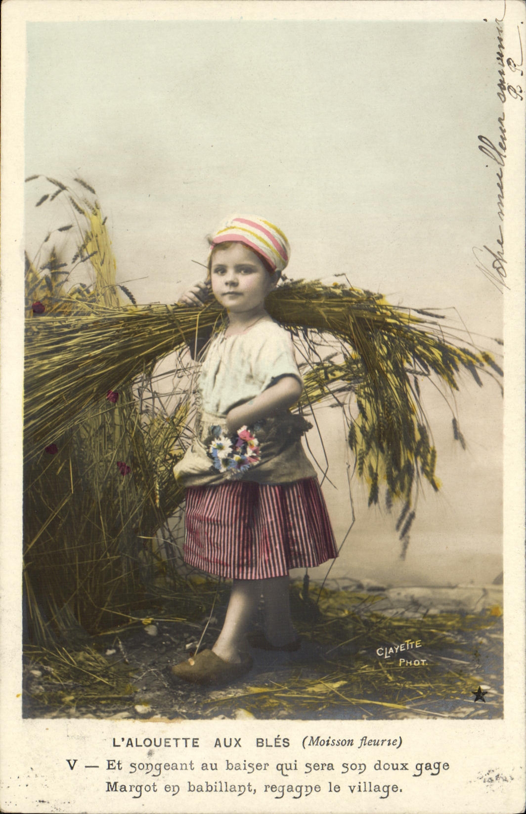 CPA Fantaisie Enfant L alouette aux bles