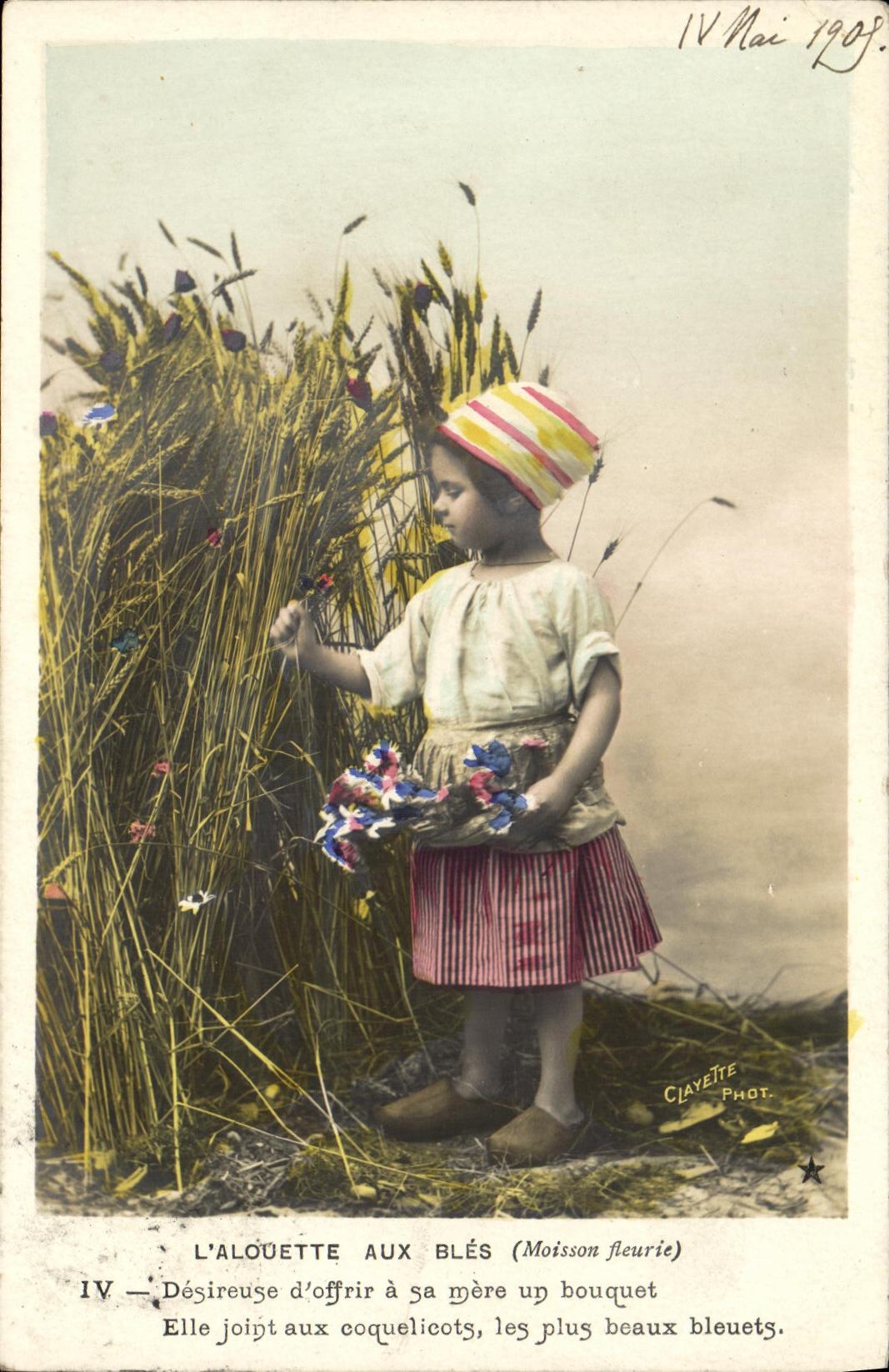 CPA Fantaisie Enfant L alouette aux bles