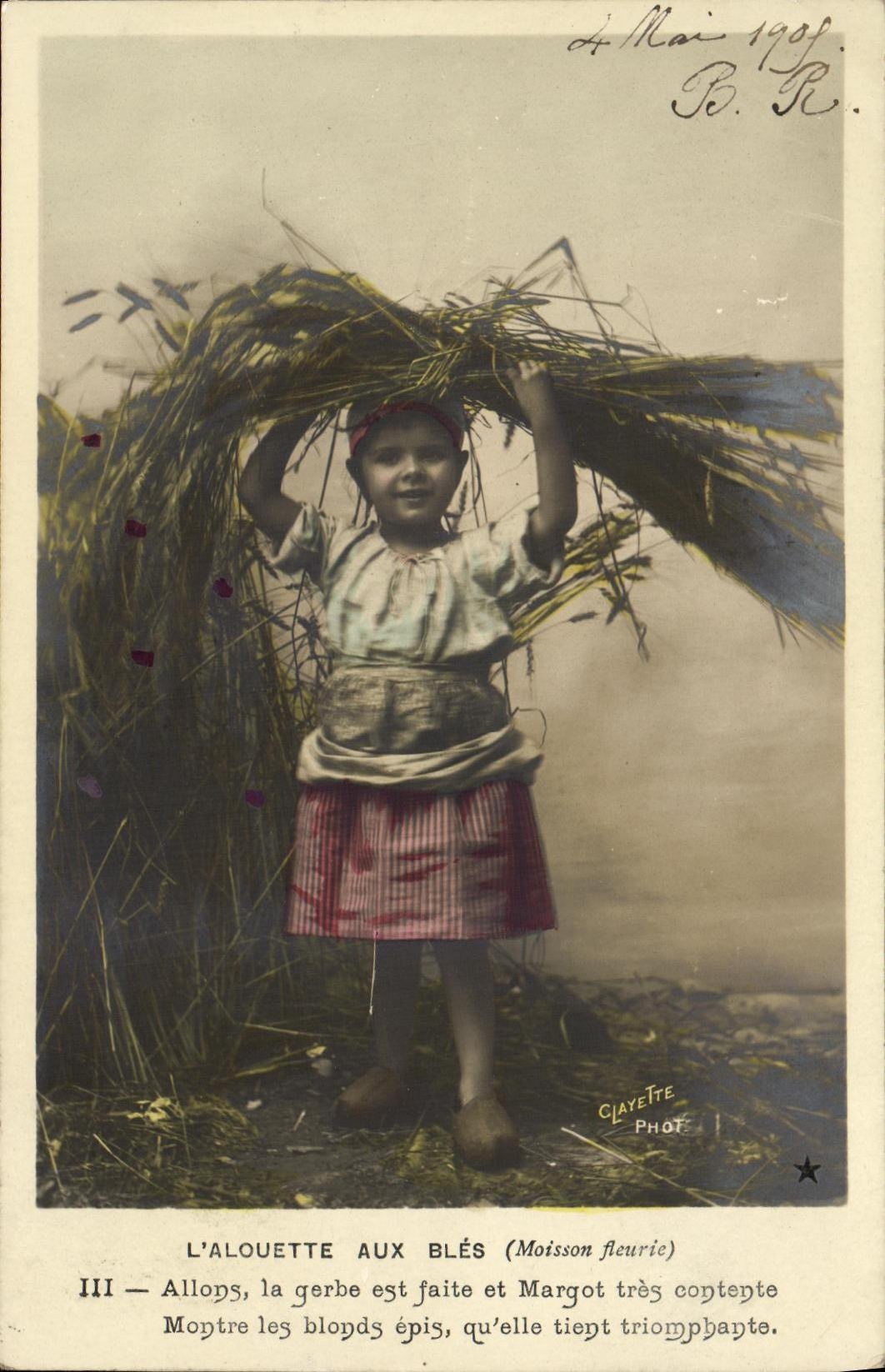 CPA Fantaisie Enfant L alouette aux bles