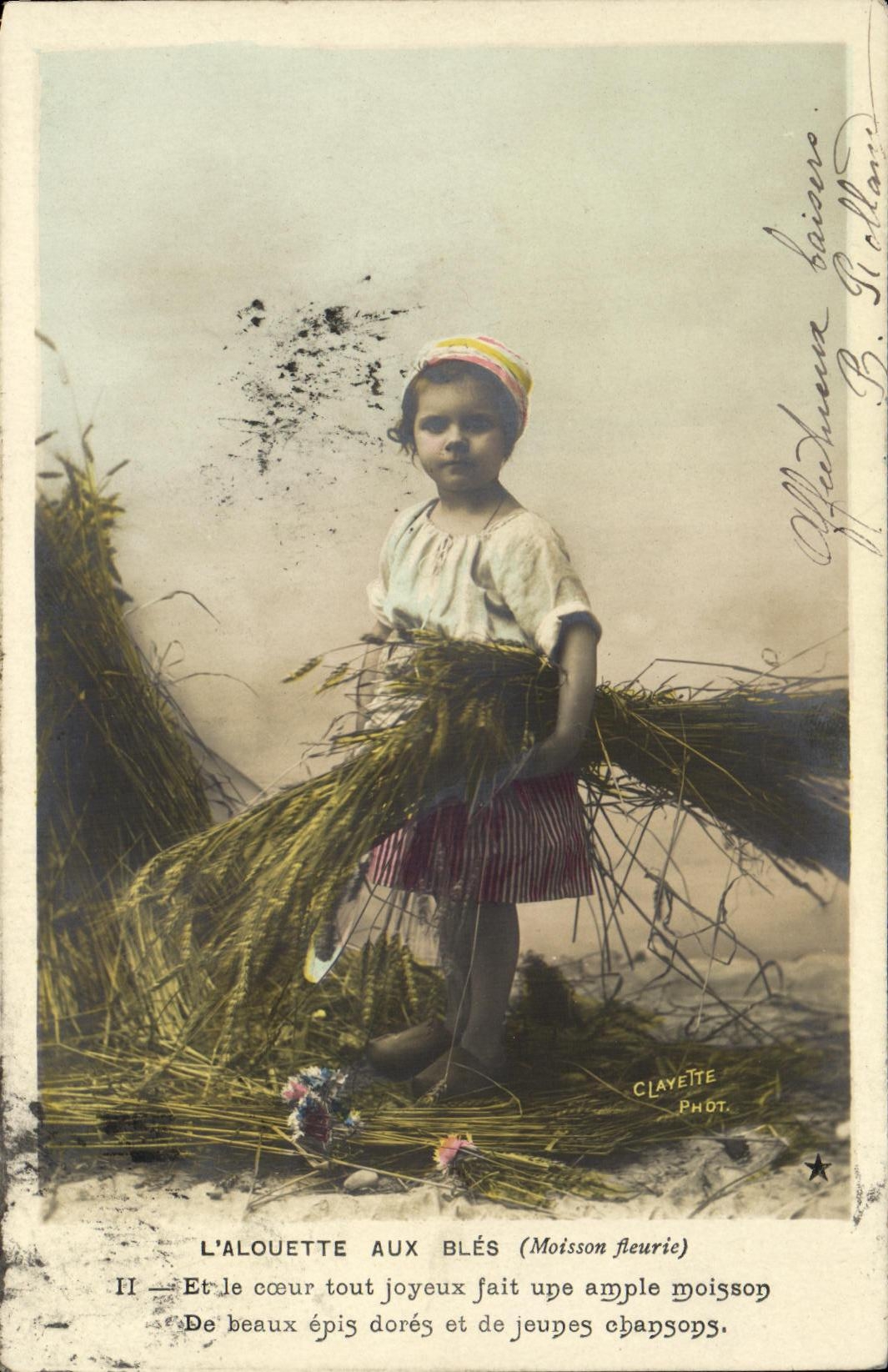 CPA Fantaisie Enfant L alouette aux bles