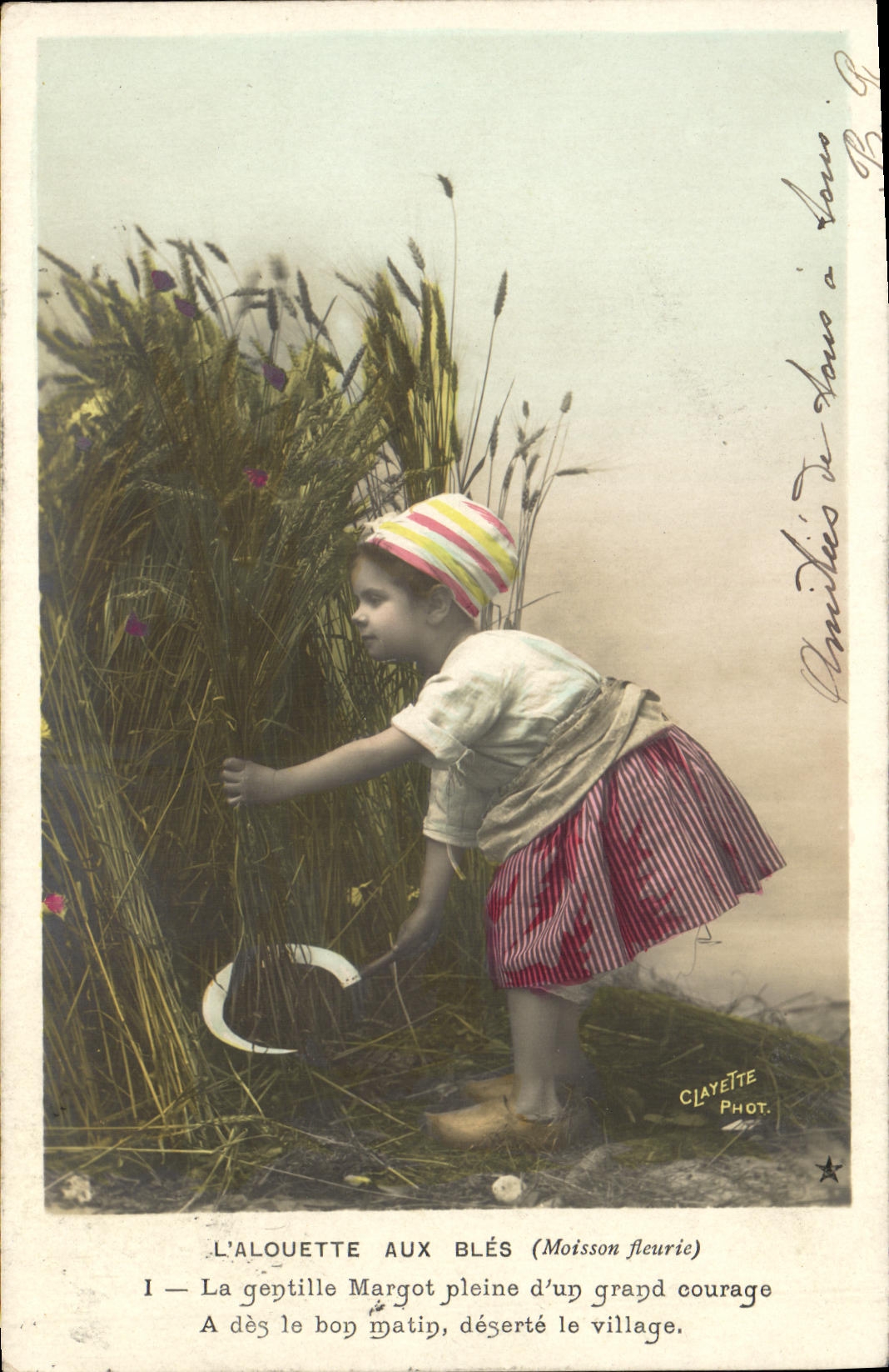 CPA Fantaisie Enfant L alouette aux bles