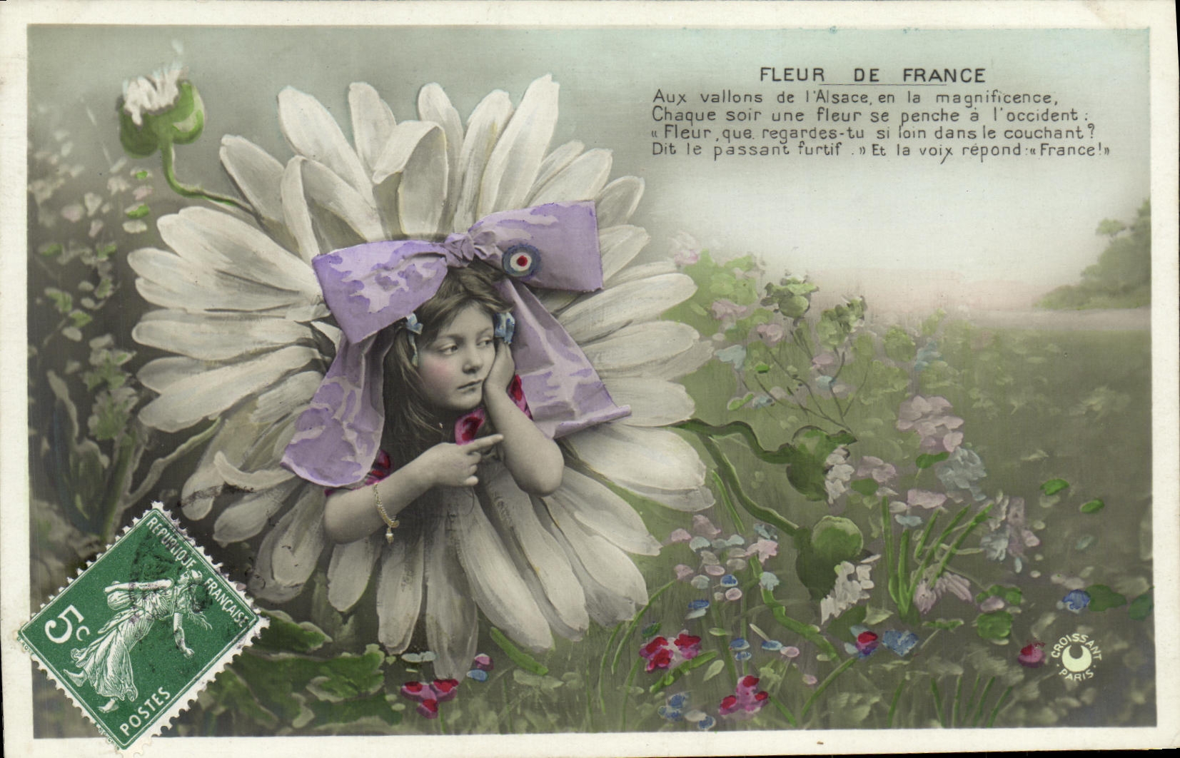 CPA Fantaisie Enfant Fleur de France