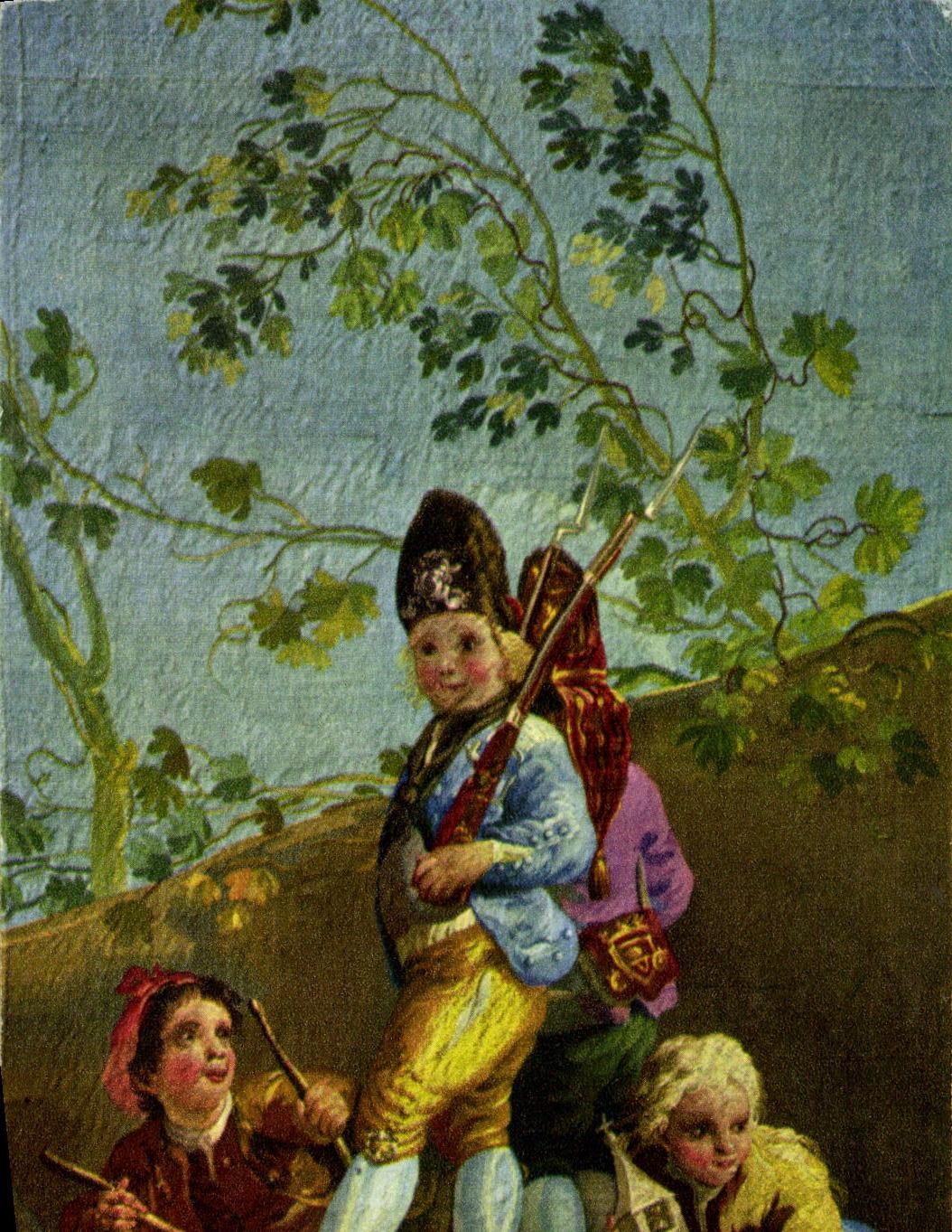 MODERN CARD Fantasy Child Goya Children playing Militaria soldiers