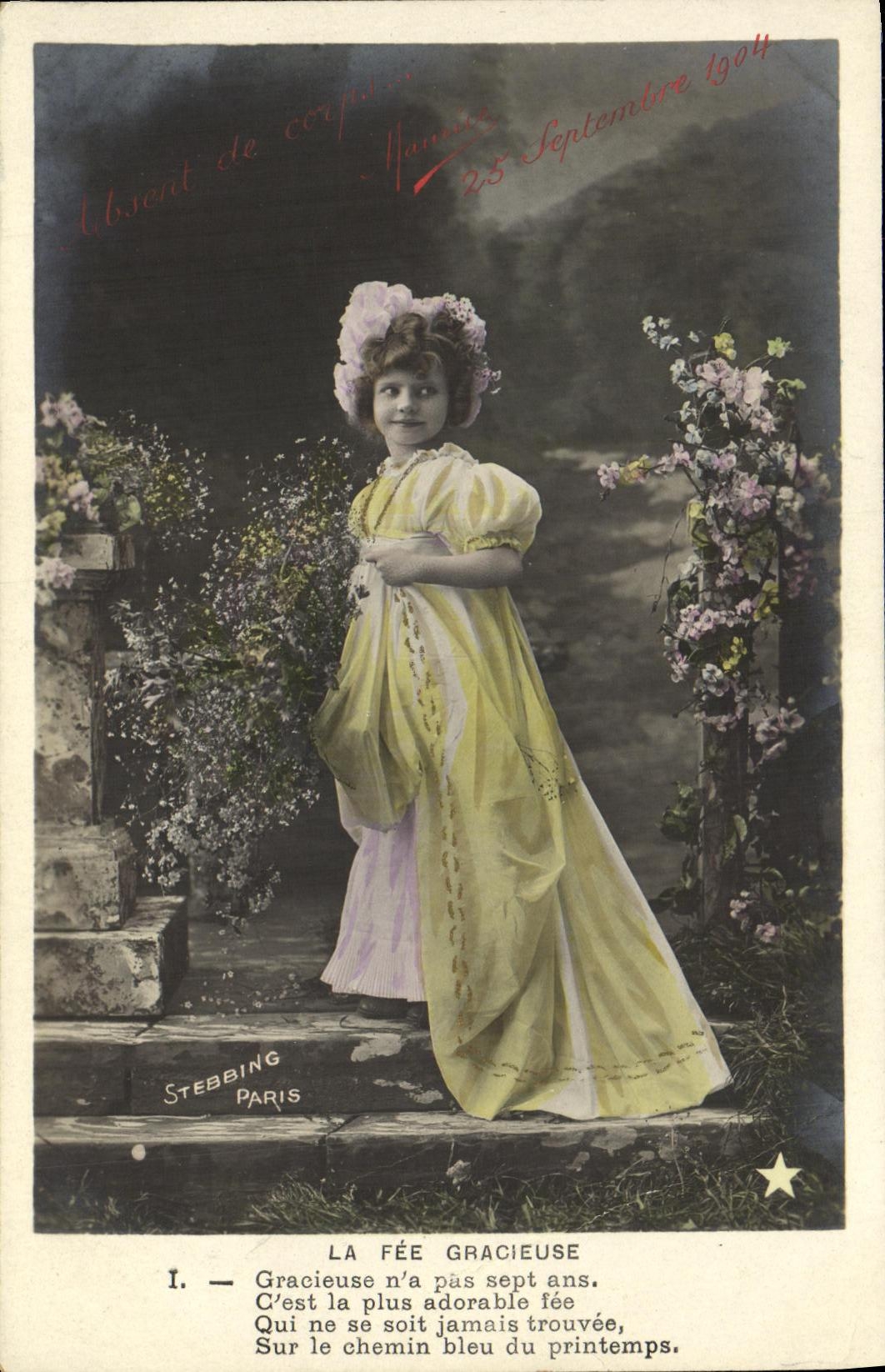 VINTAGE POSTCARD Fantasy Child the gracious fairy