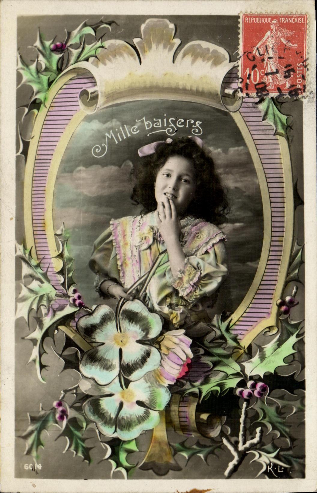 CPA Fantaisie Enfant Mille baisers