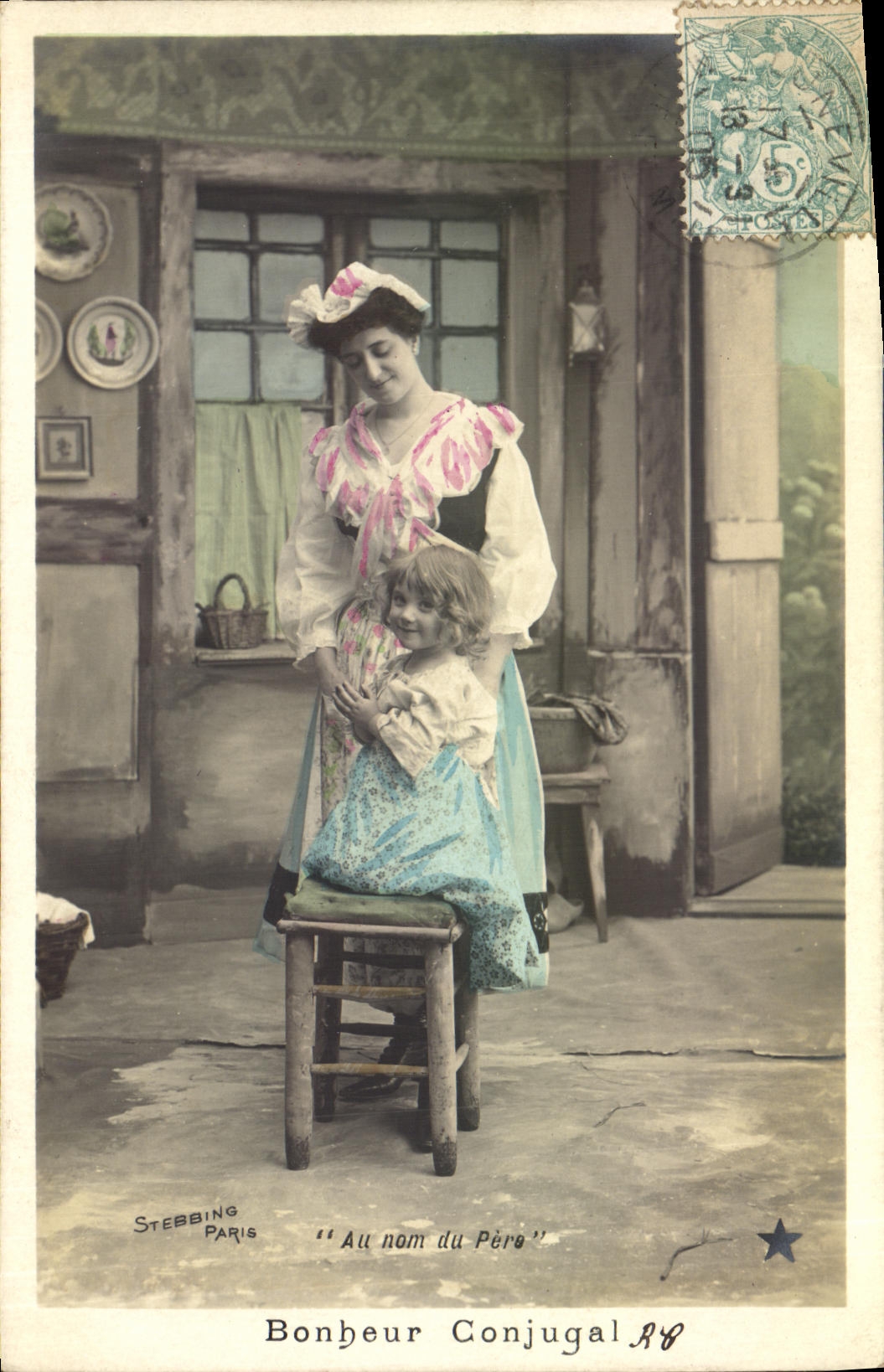 CPA Fantaisie Enfant Bonheur conjugal Femme