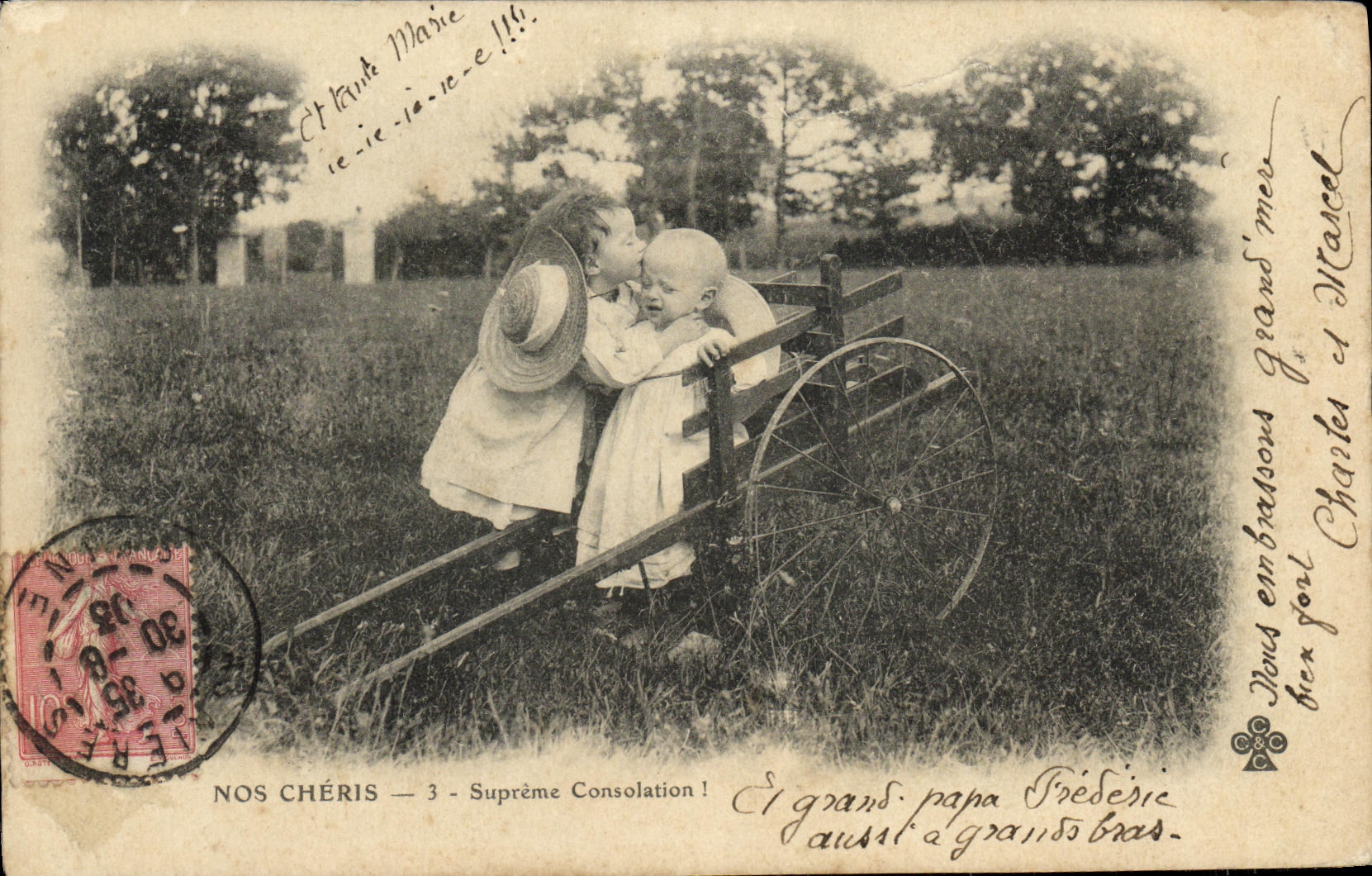 CPA Fantaisie Enfants Nos cheris Supreme consolation