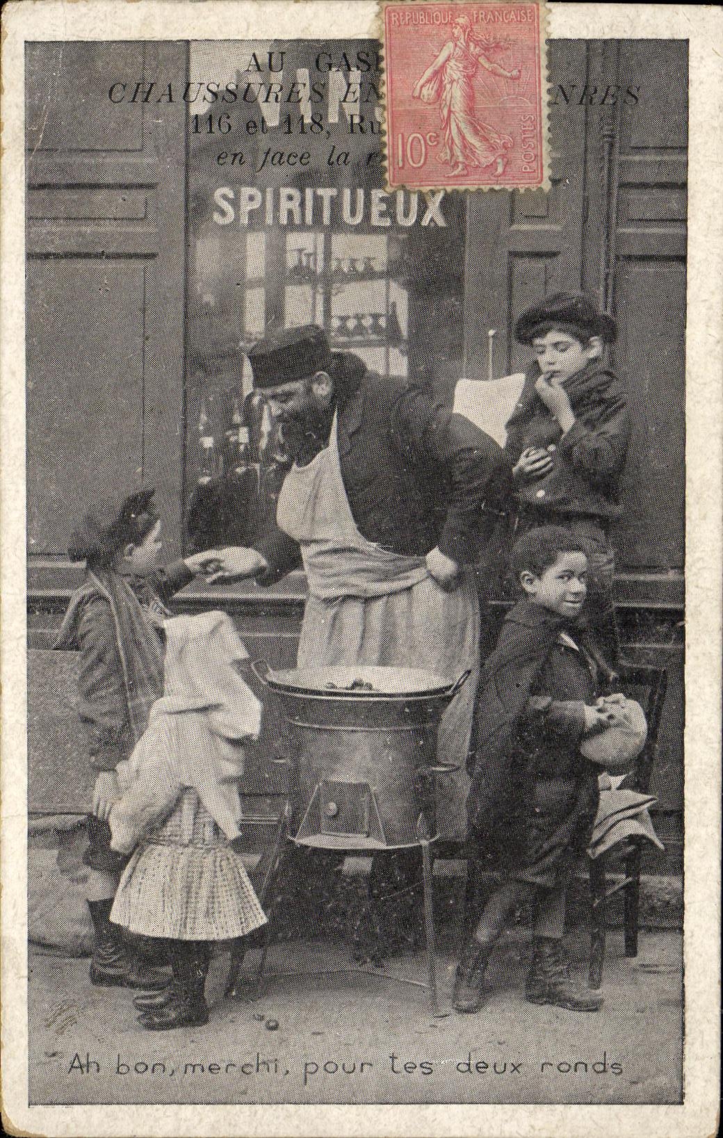 CPA Fantaisie Enfants Ah bon merci pour tes deux ronds 