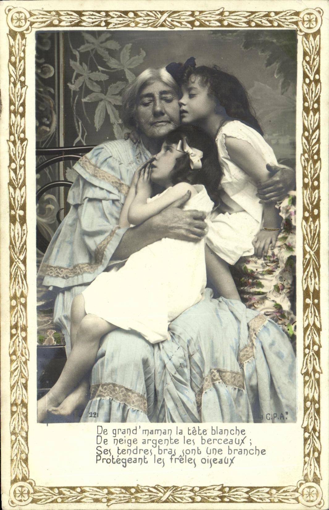 CPA Fantaisie Enfants Grand mere