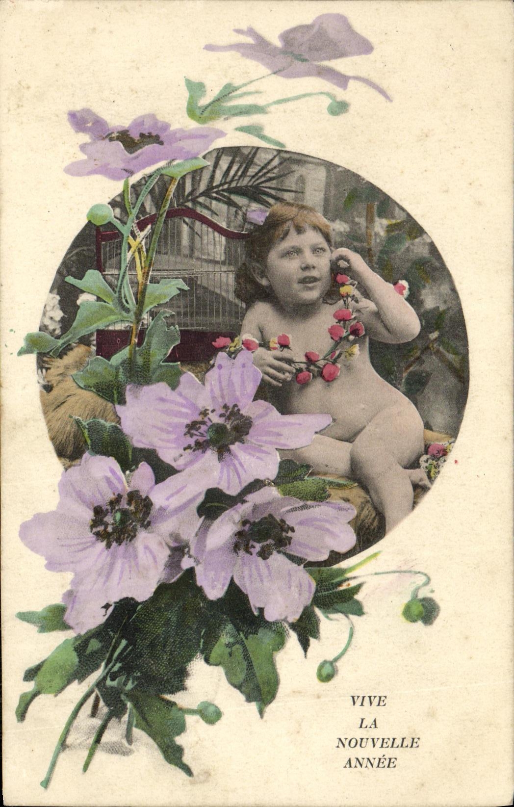 VINTAGE POSTCARD Fantaisie Child lives the New Year s Day