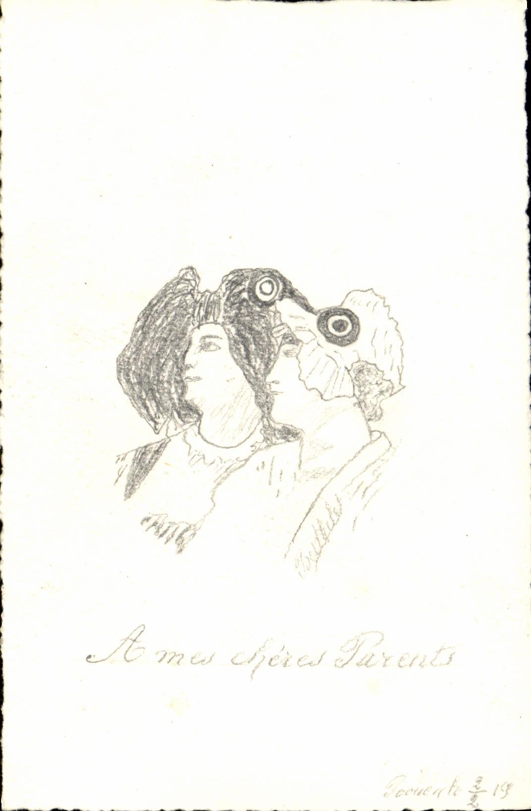 CPA dessin a la main Fantaisie Femme Alsace Lorraine A mes cheres parents