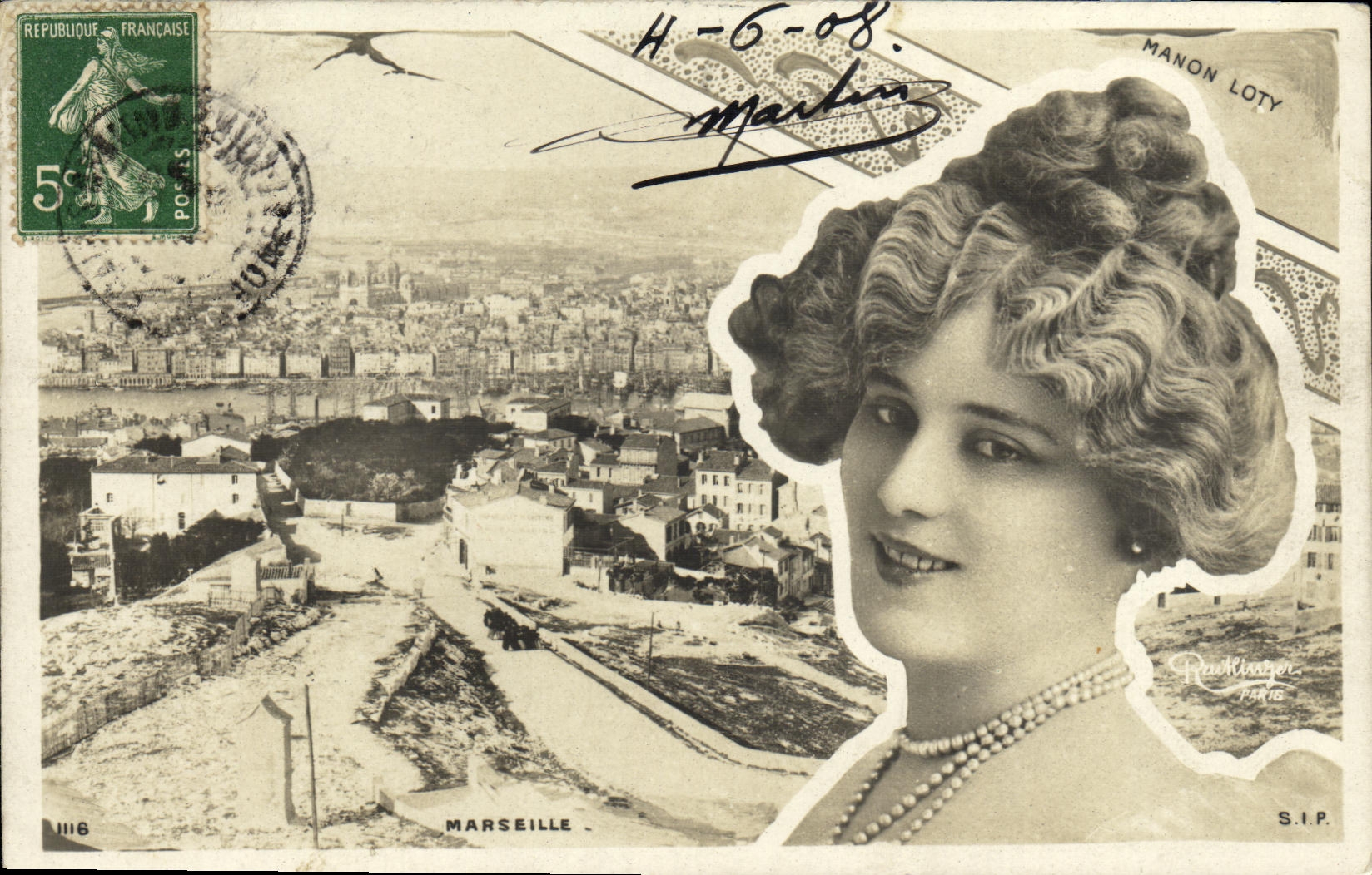 CPA Fantaisie Femme Marseille Manon Loty 