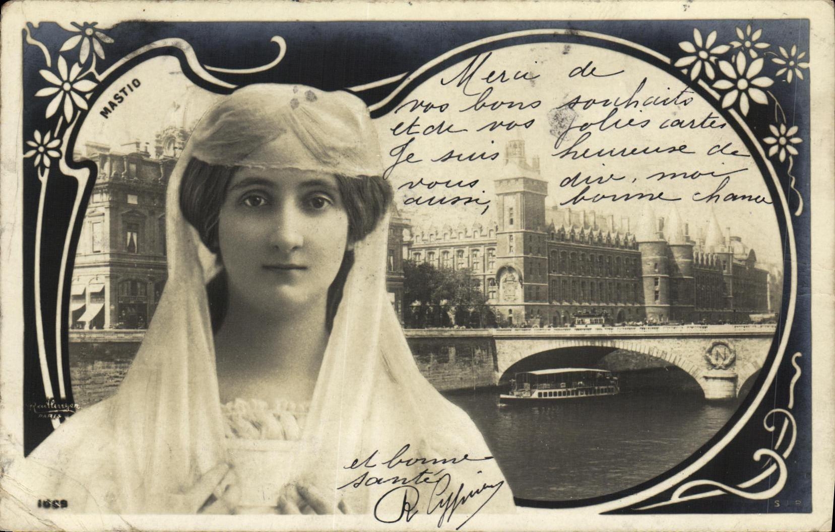 CPA Fantaisie Femme Conciergerie Paris Mastio