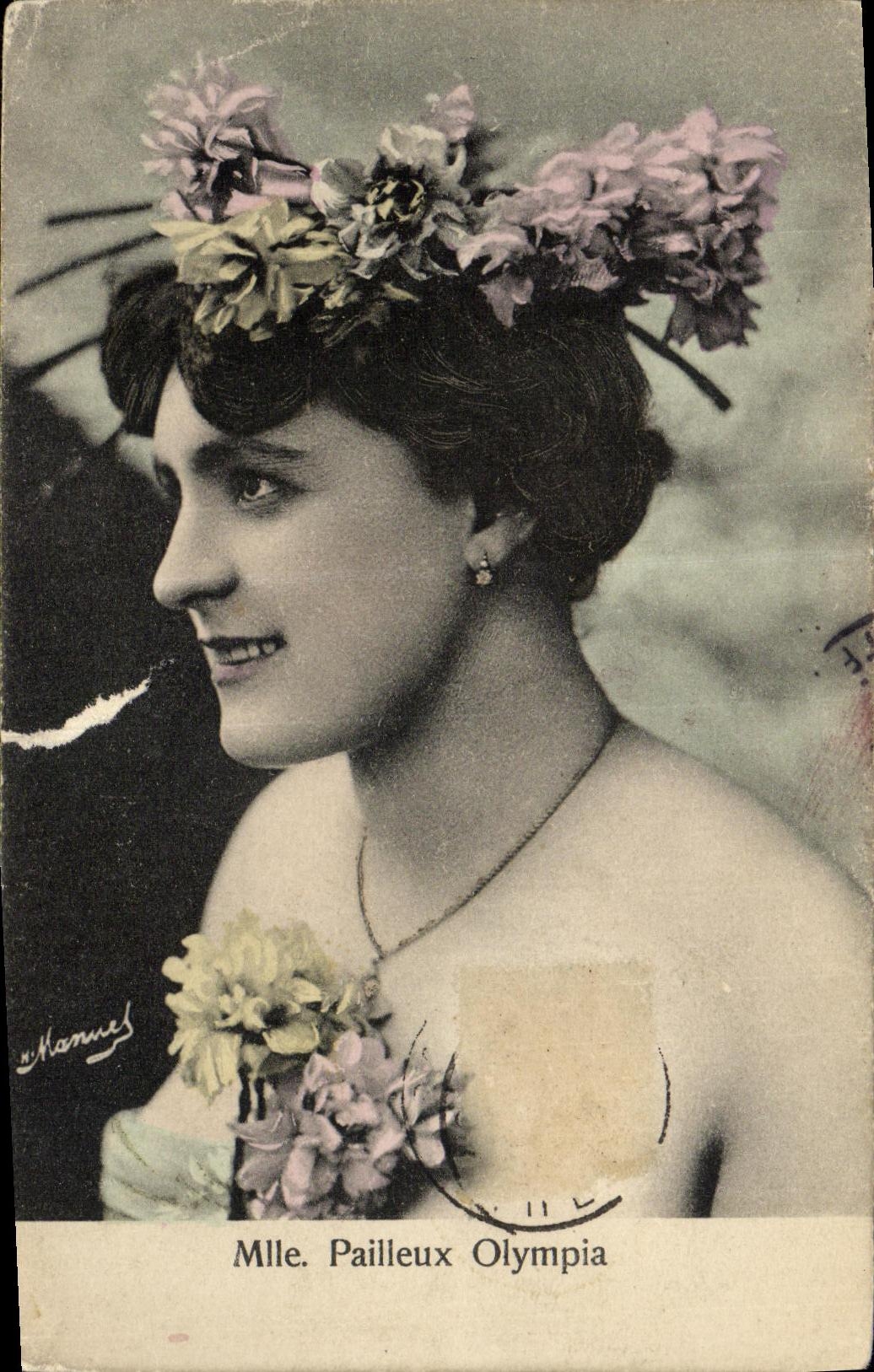 CPA Fantaisie Femme Mlle Pailleux Olympia