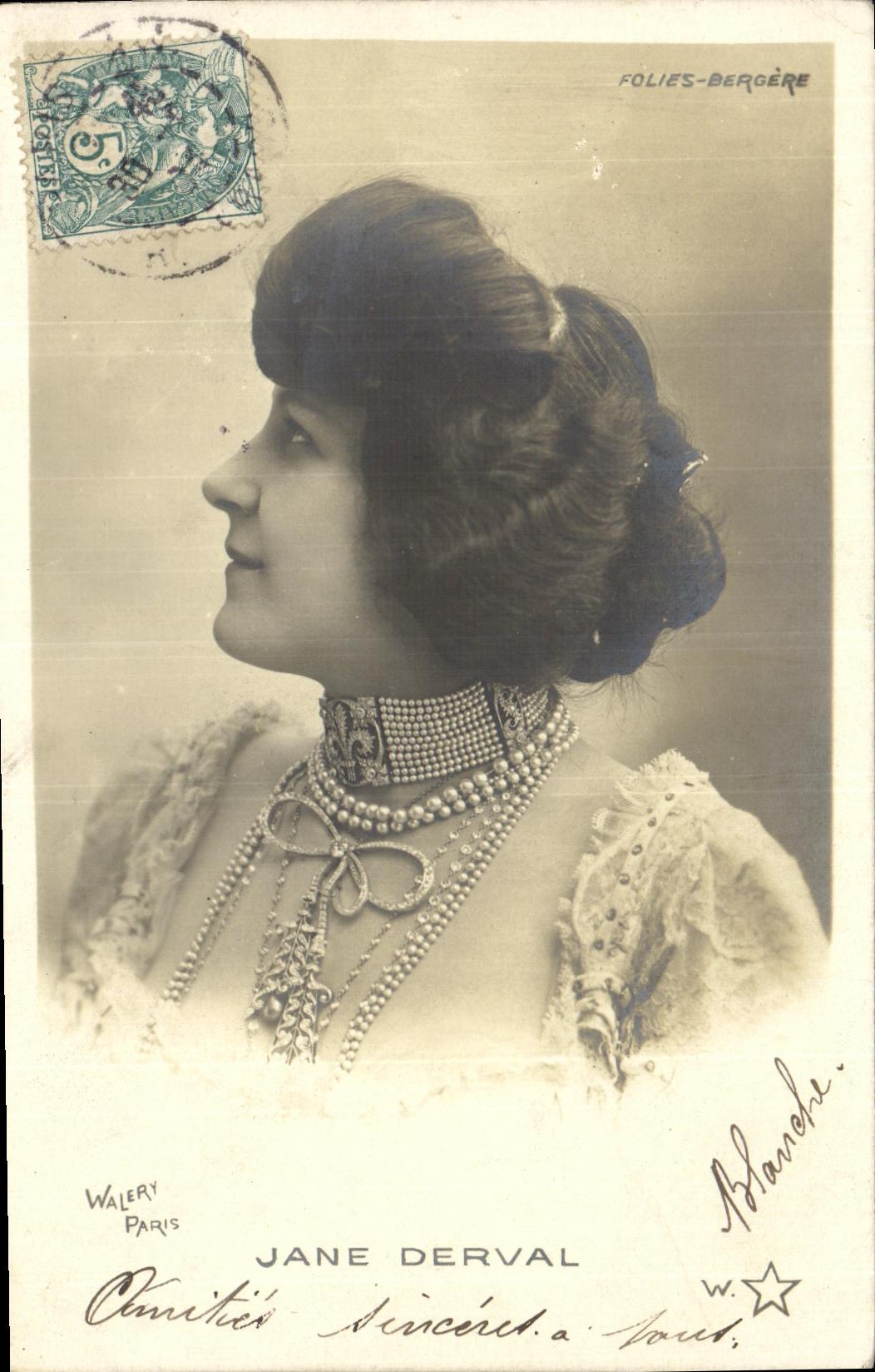 CPA Fantaisie Femme Jane derval Folies Bergere