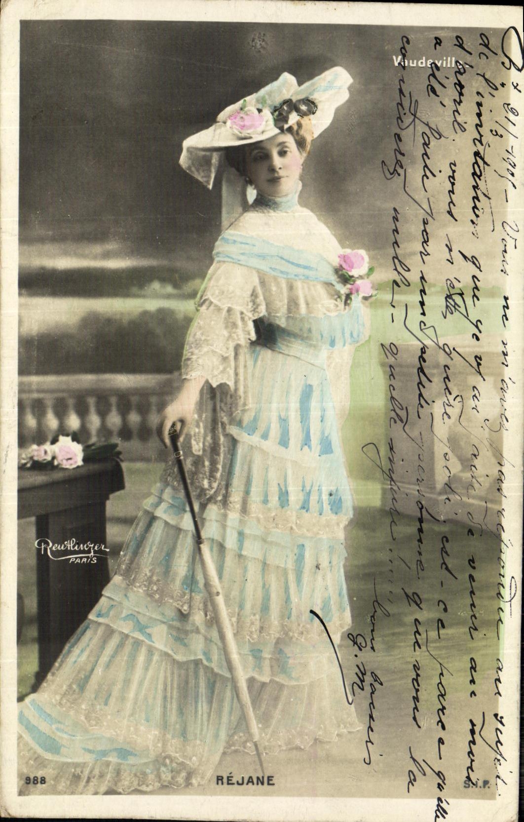 CPA Fantaisie Femme Vaudeville Rejane 