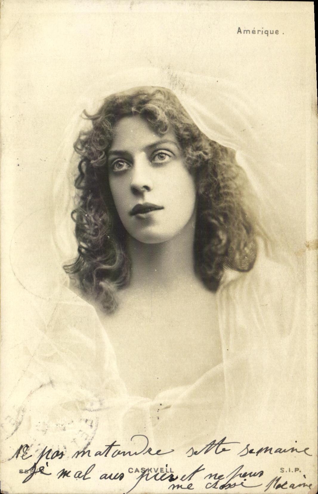 CPA Fantaisie Femme Amerique Caskvell