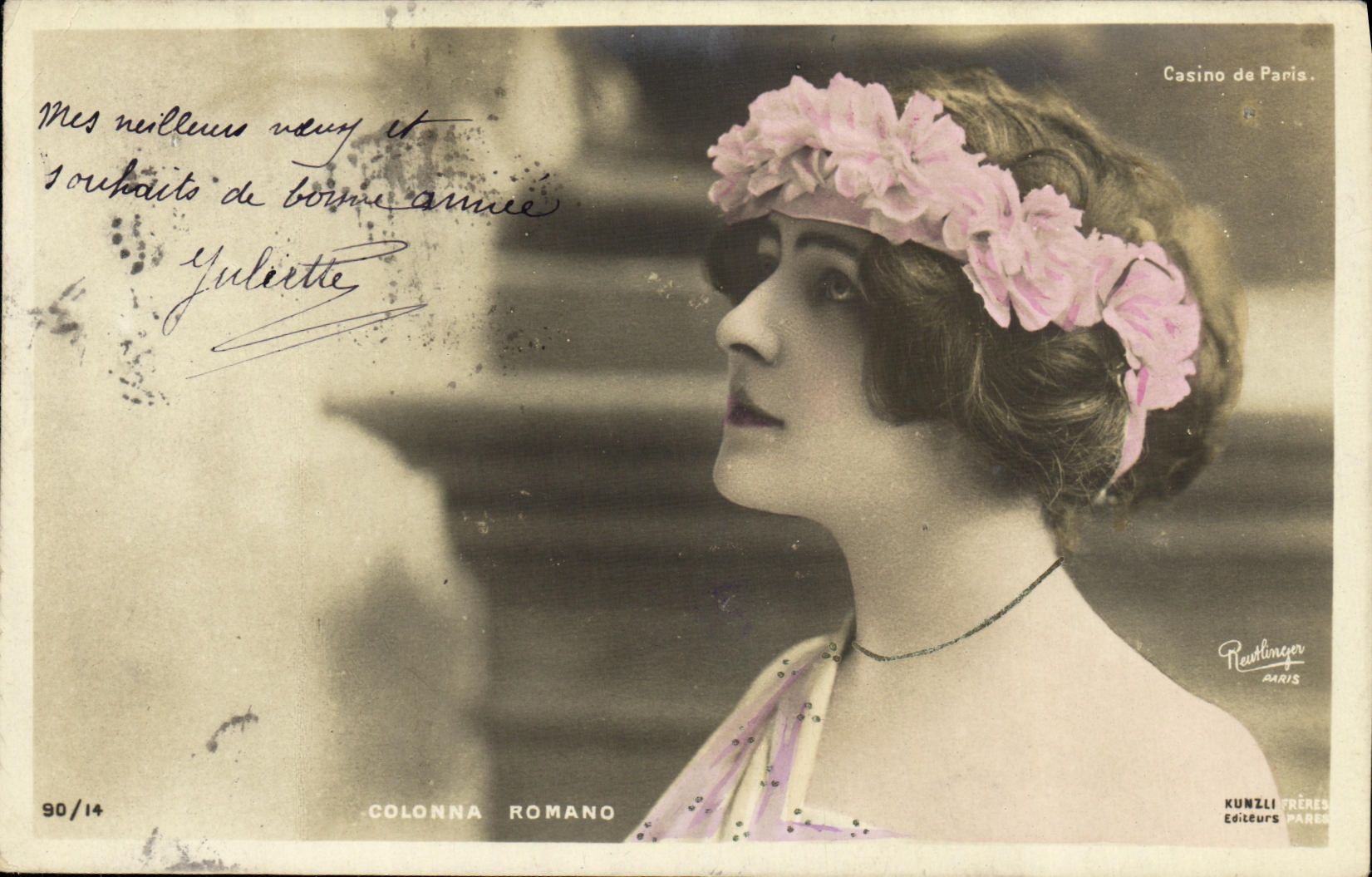 CPA Fantaisie Femme Colonna Romano Casino de Paris