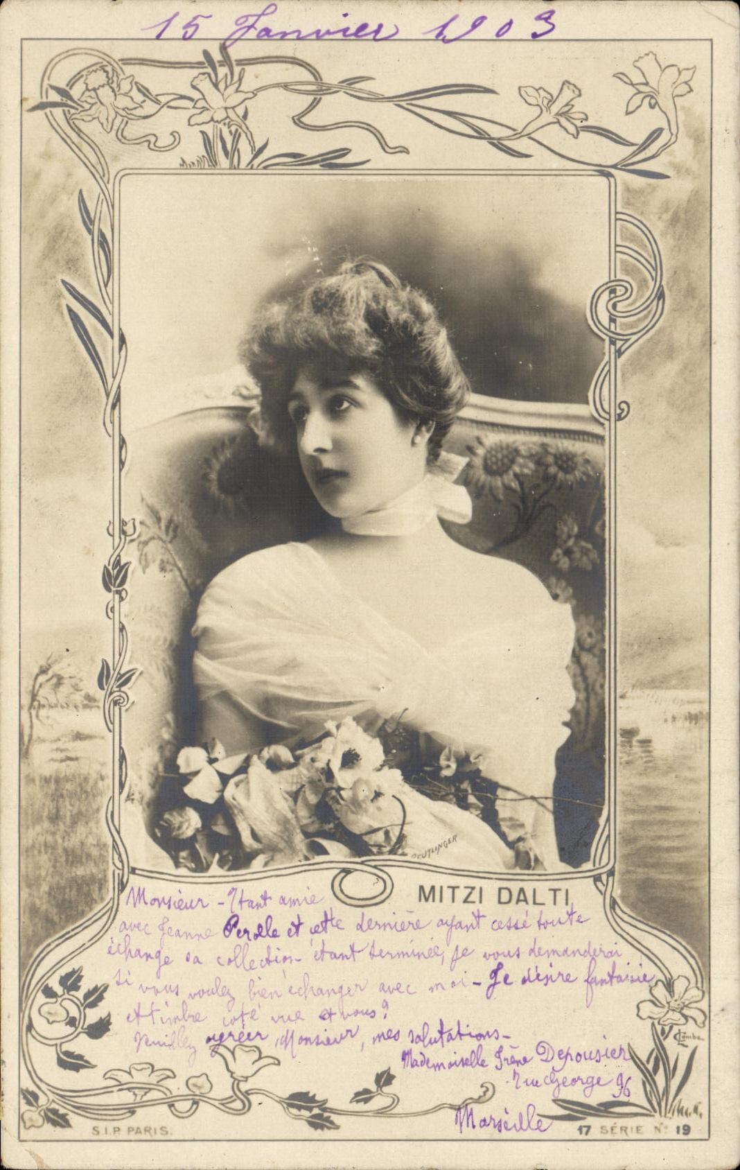 CPA Fantaisie Femme Mitzi Dalti 