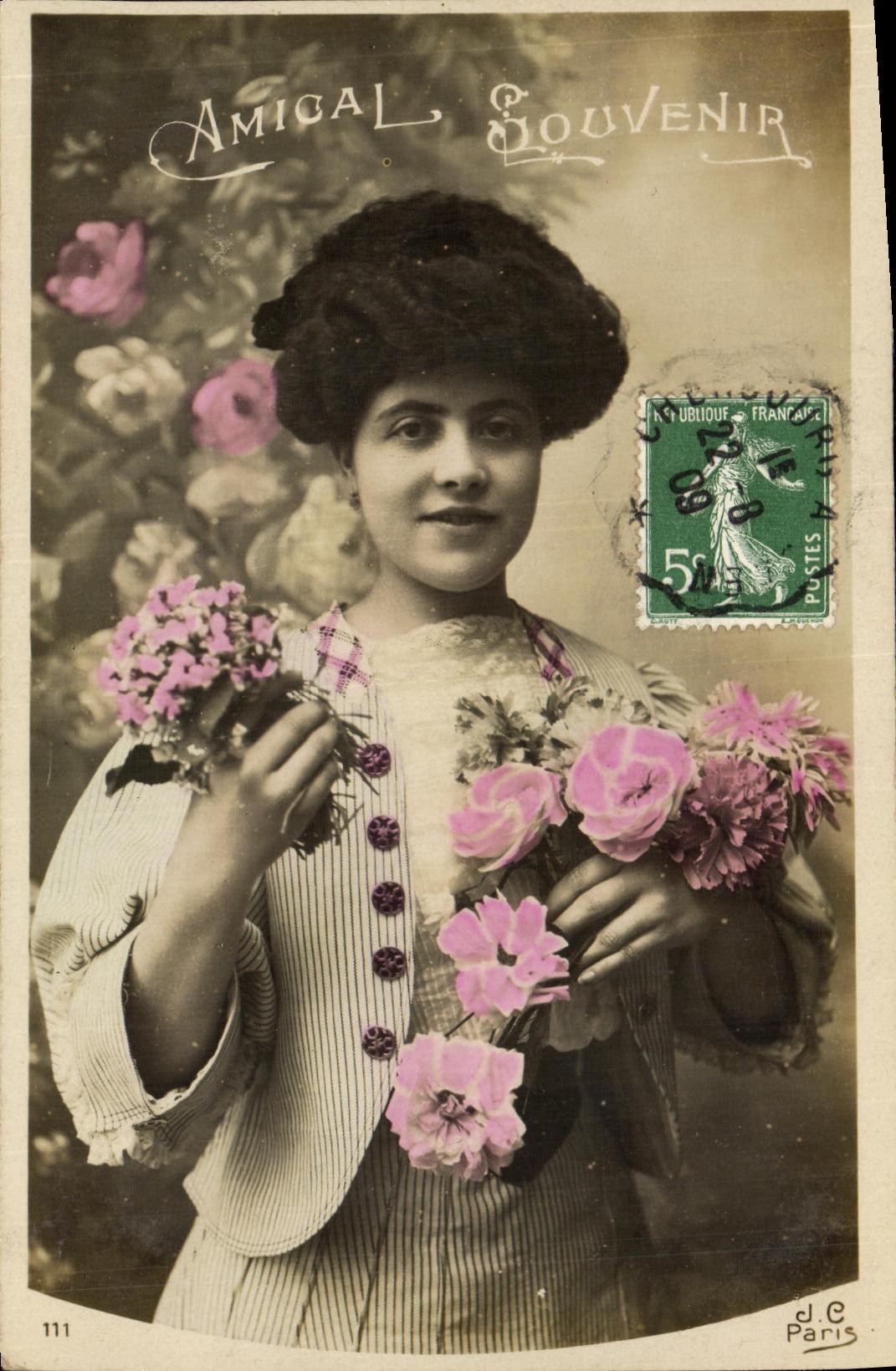 CPA Fantaisie Femme Amical souvenir