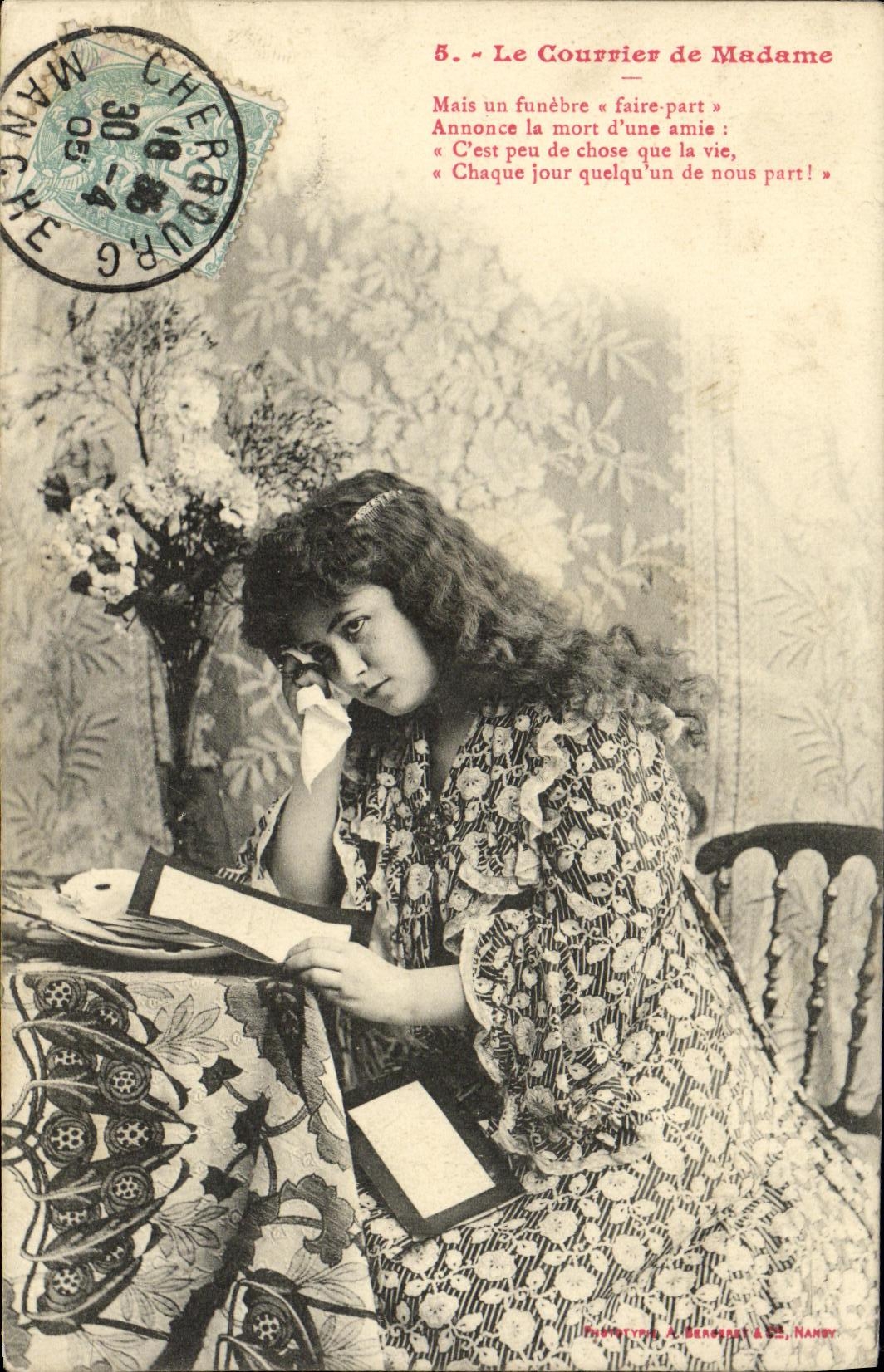 CPA Fantaisie Femme Le courrier de Madame