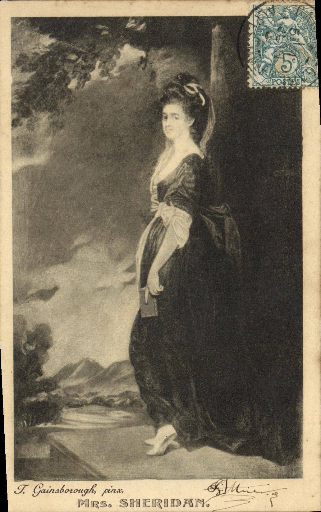 CPA Fantaisie Femme Gainsborough Mrs Sheridan