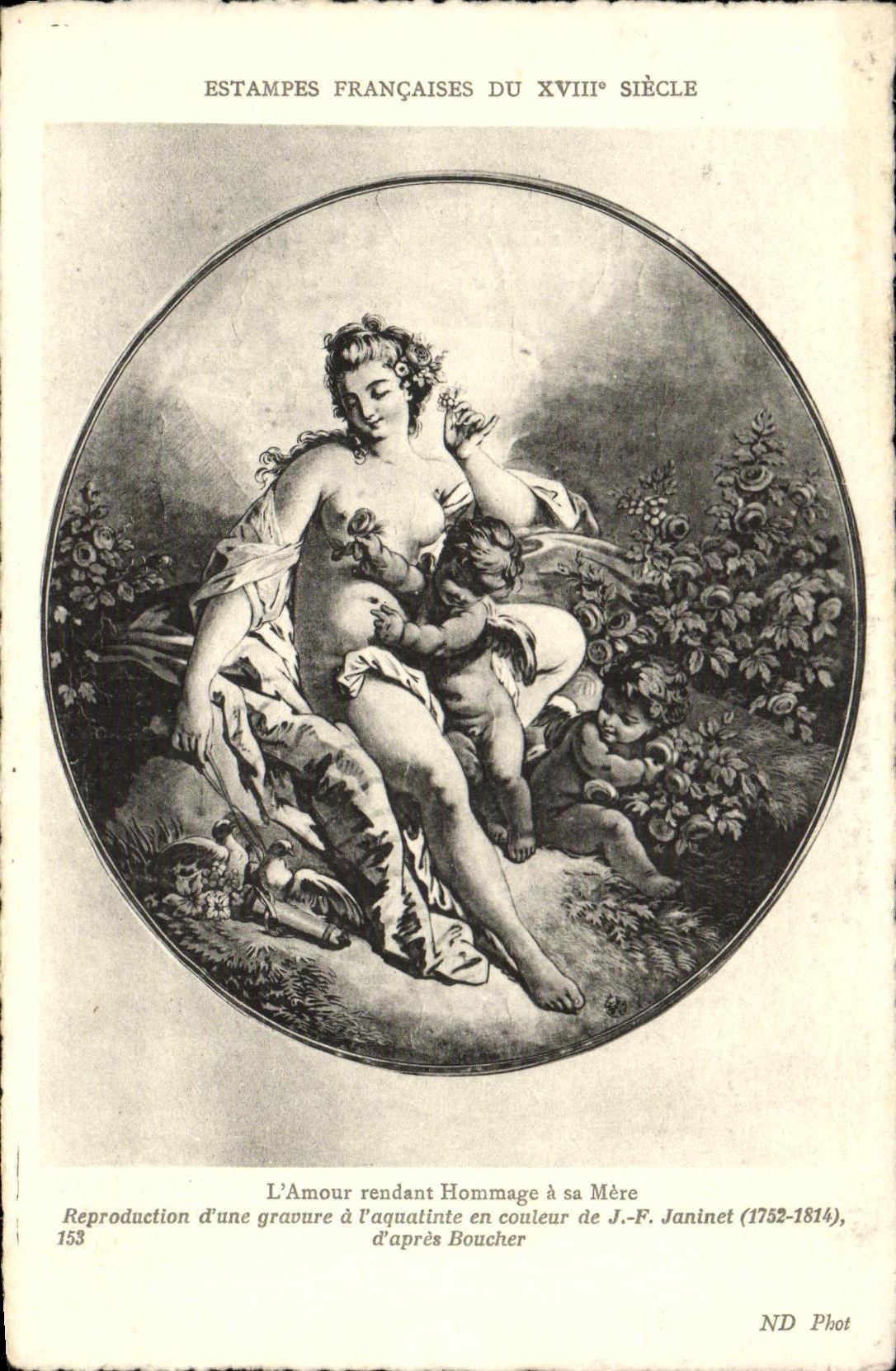 CPA Fantaisie Femme Estampes francaises du 18eme L amour rendant hommage a sa mere