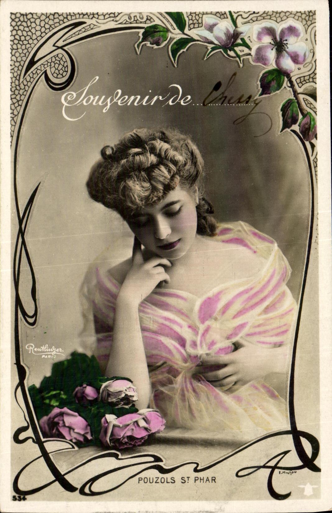 CPA Fantaisie Femme Pouzols St Phar