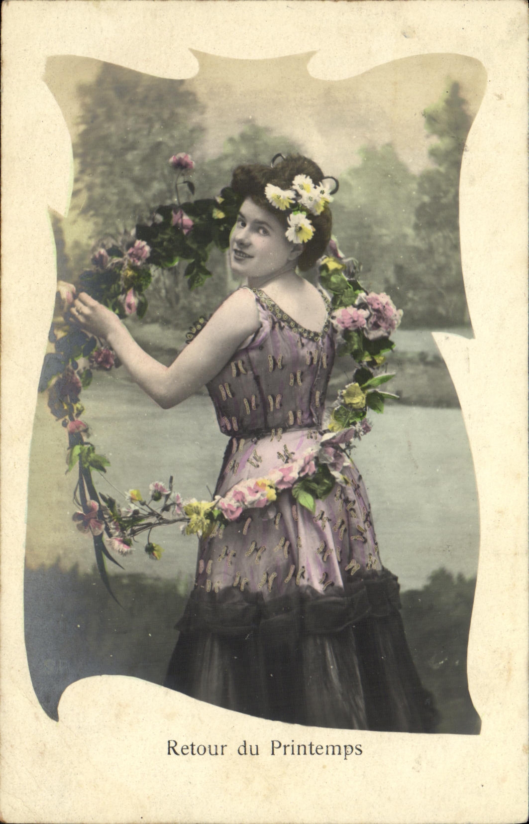 CPA Fantaisie Femme Retour du printemps
