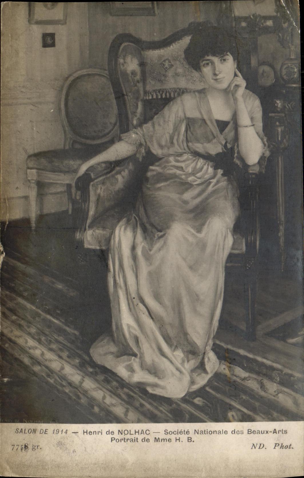 CPA Fantaisie Femme Henri de Nolhac Portrait de Mme HB