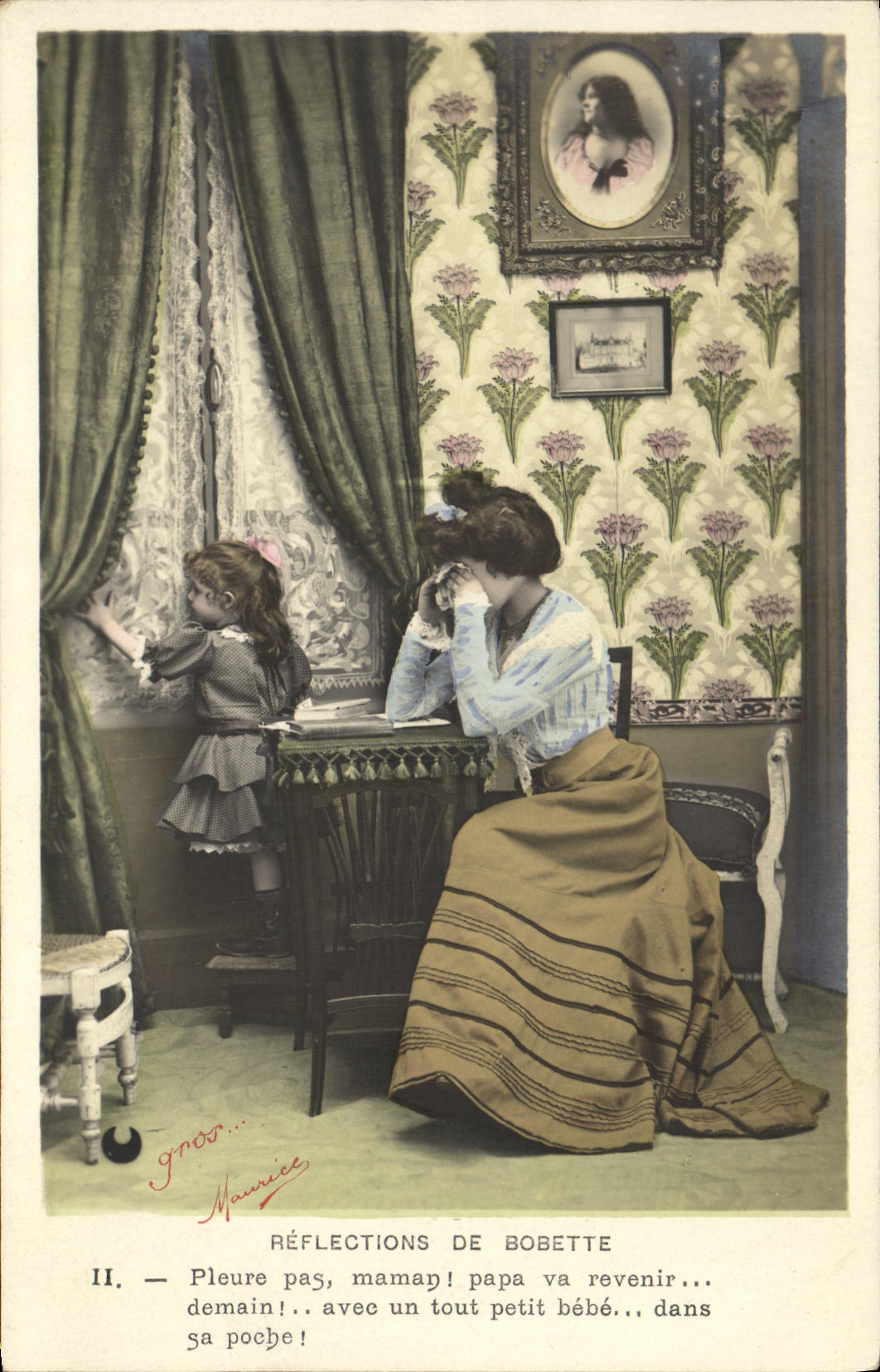 CPA Fantaisie Femme Enfant Reflections de Bebette