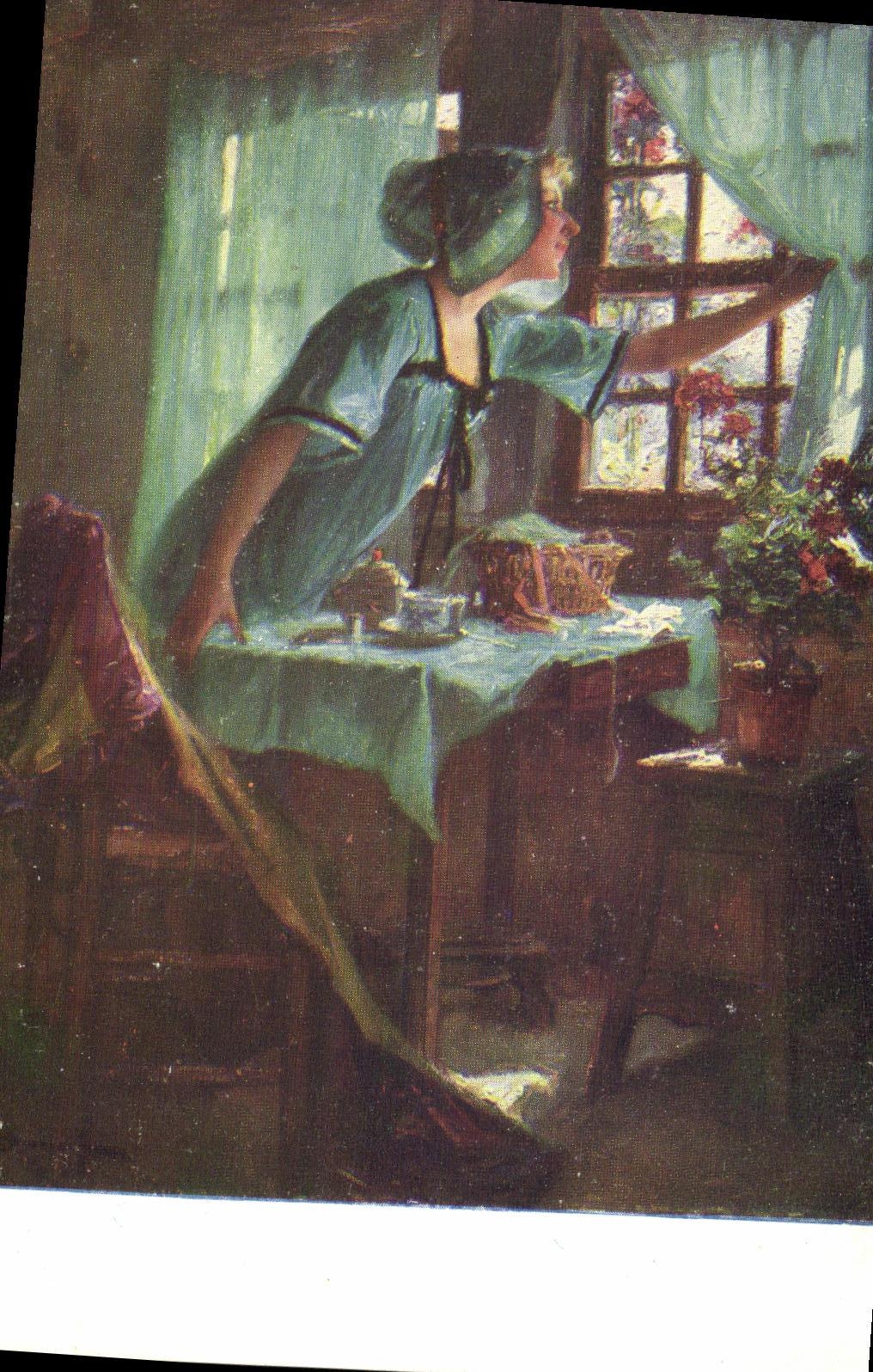 CPA Fantaisie Femme Salon de Paris Darien Il vient 