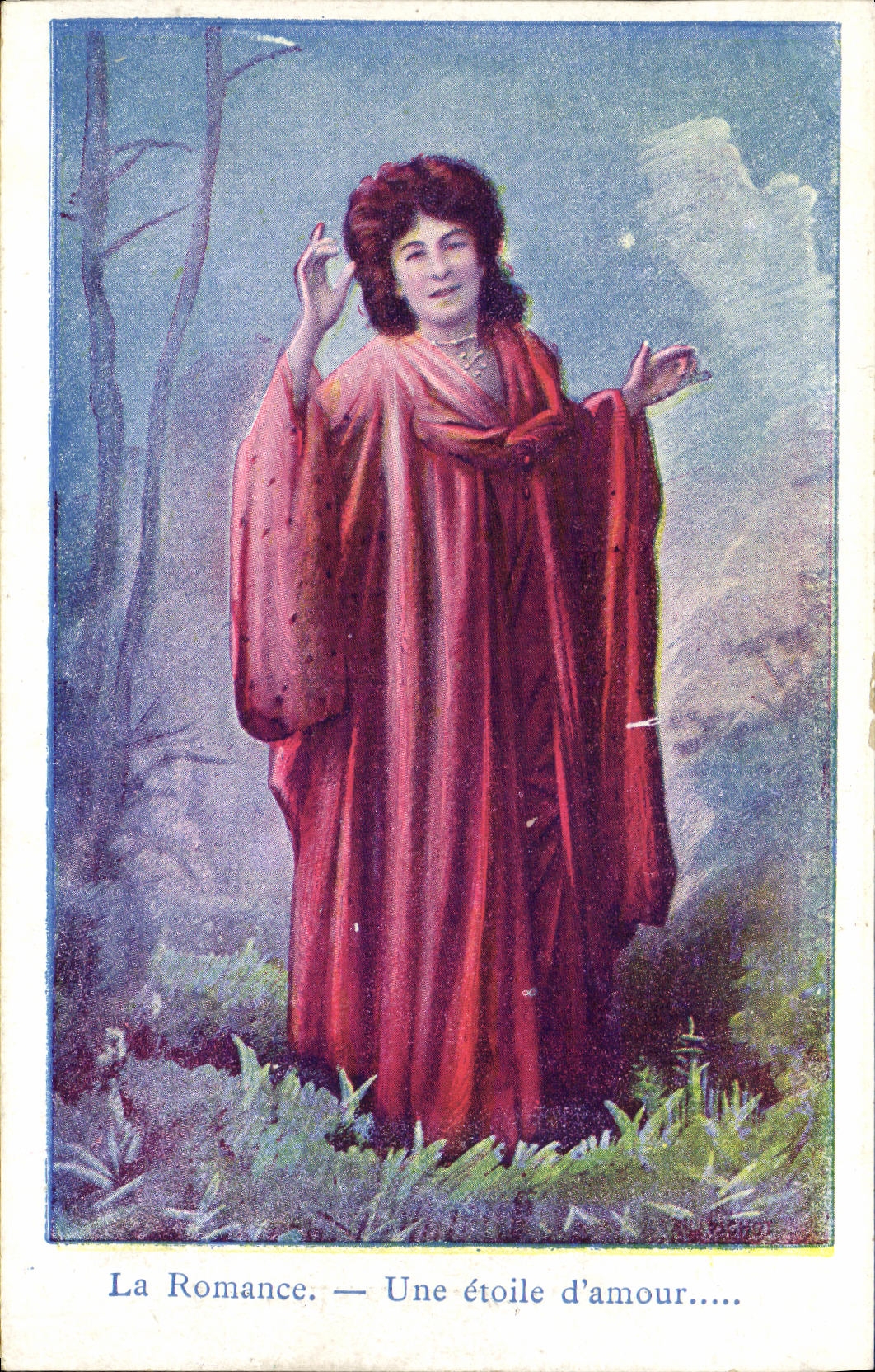 CPA Fantaisie Femme la romance 