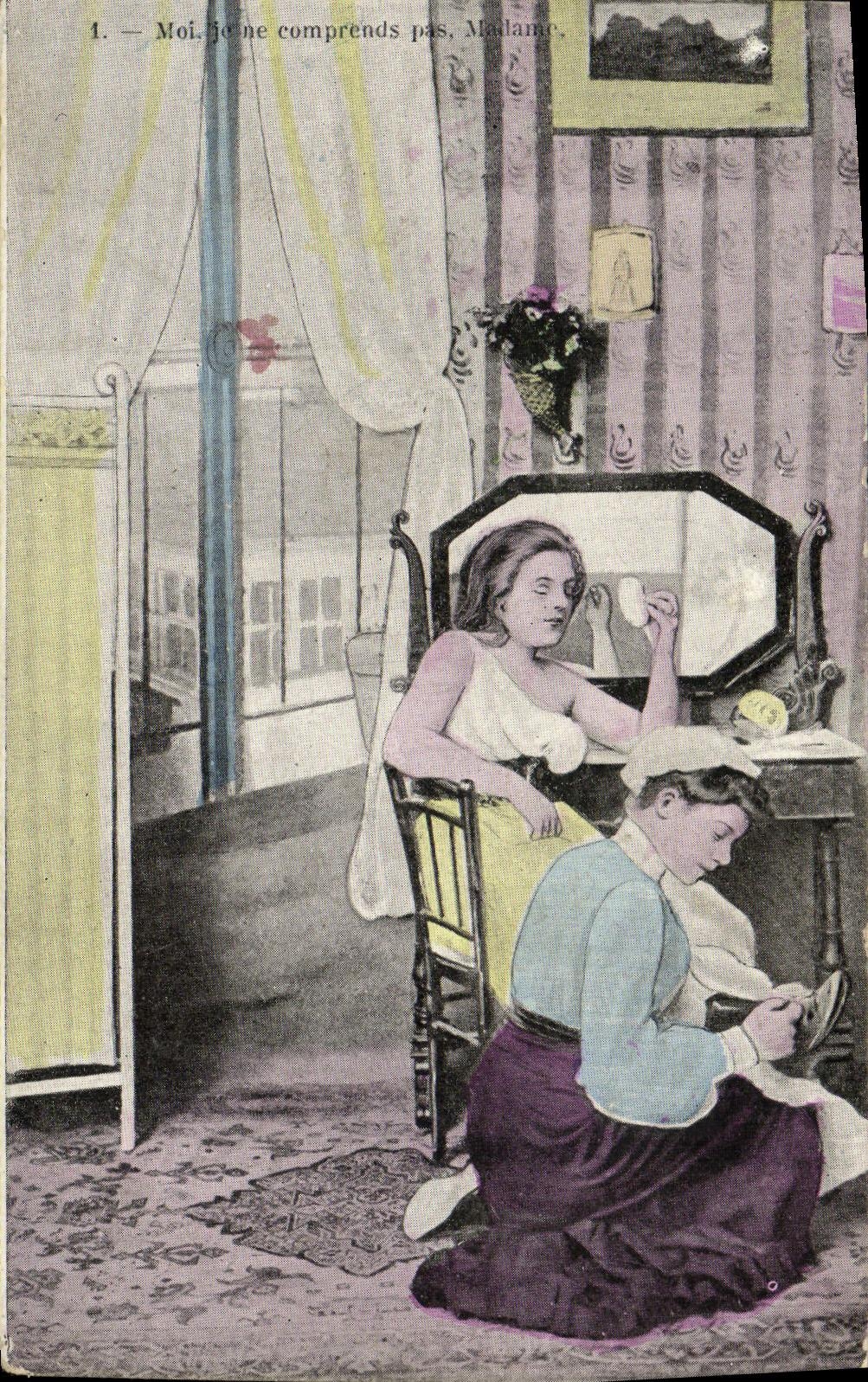 CPA Fantaisie Femmes Servante 