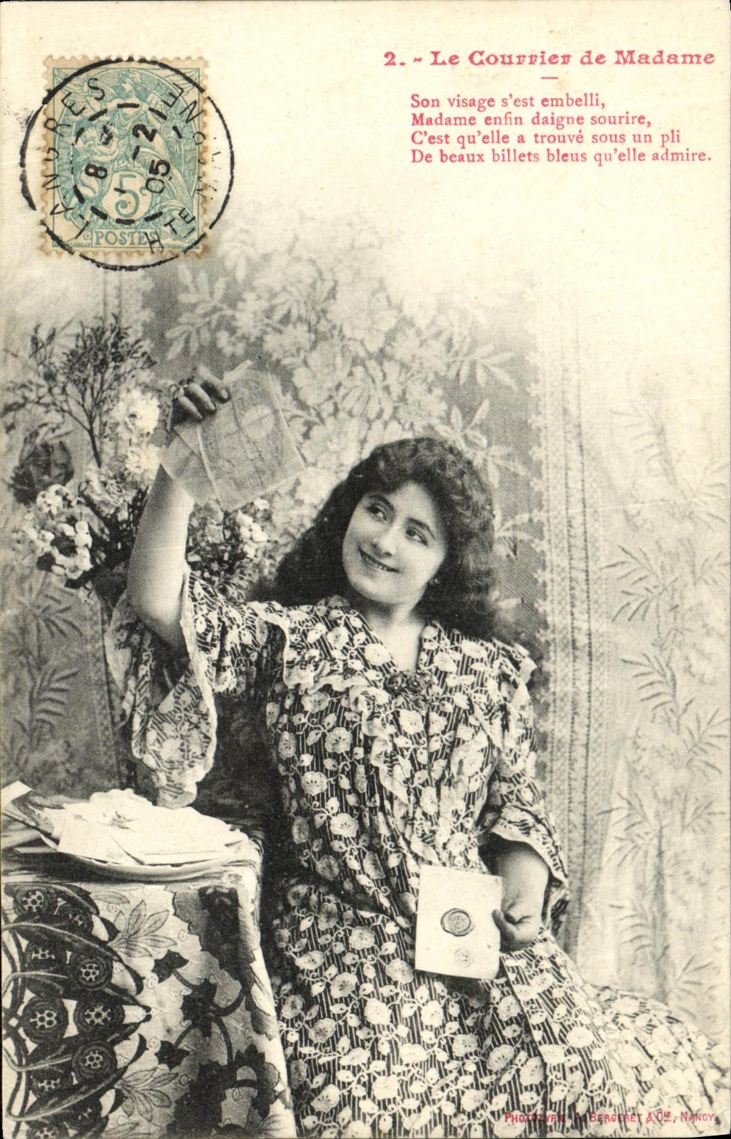 CPA Fantaisie Femme Le courrier de Madame