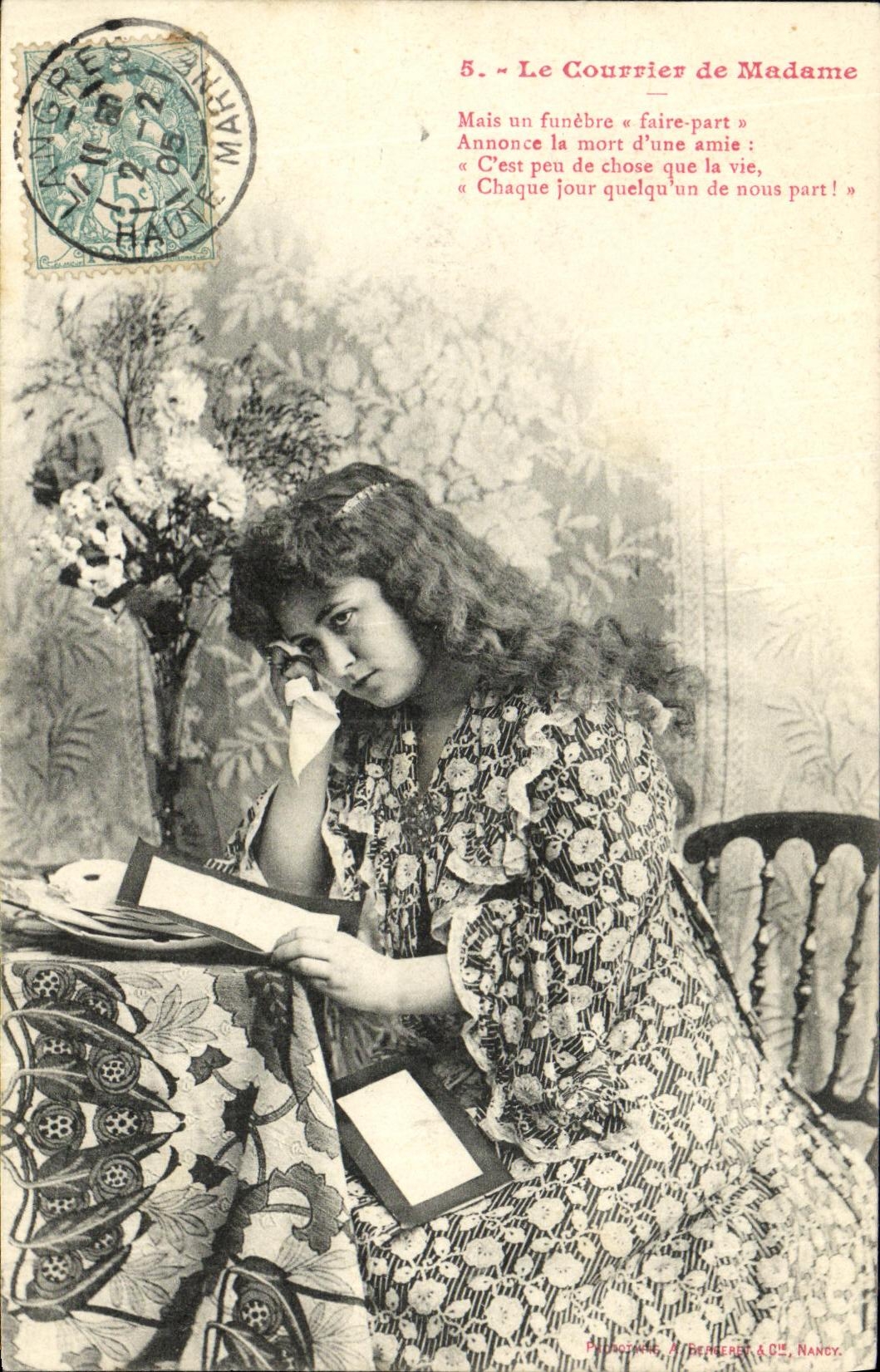 CPA Fantaisie Femme Le courrier de Madame